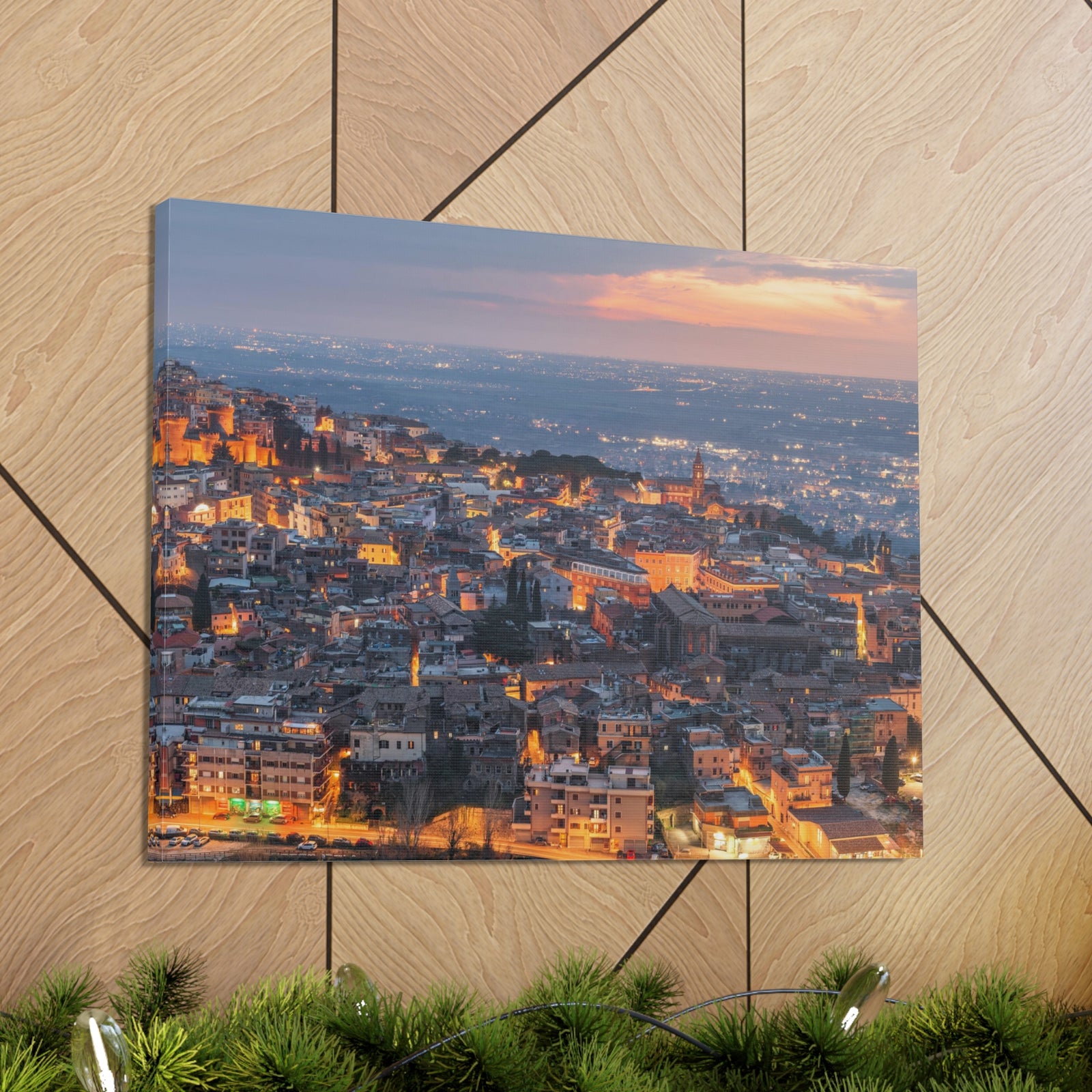 Rome Night Skyline Canvas Artwork High-Quality Breathtaking Stunning Cityscape for Home Decor Ready to Hang-Express Your Love Gifts