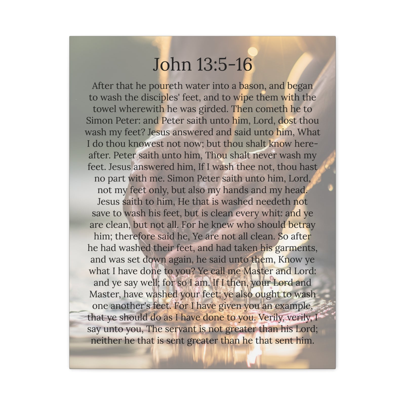 Scripture Walls Footwashing John 13:5-16 Christ Christian Wall Art Print Ready to Hang Unframed-Express Your Love Gifts