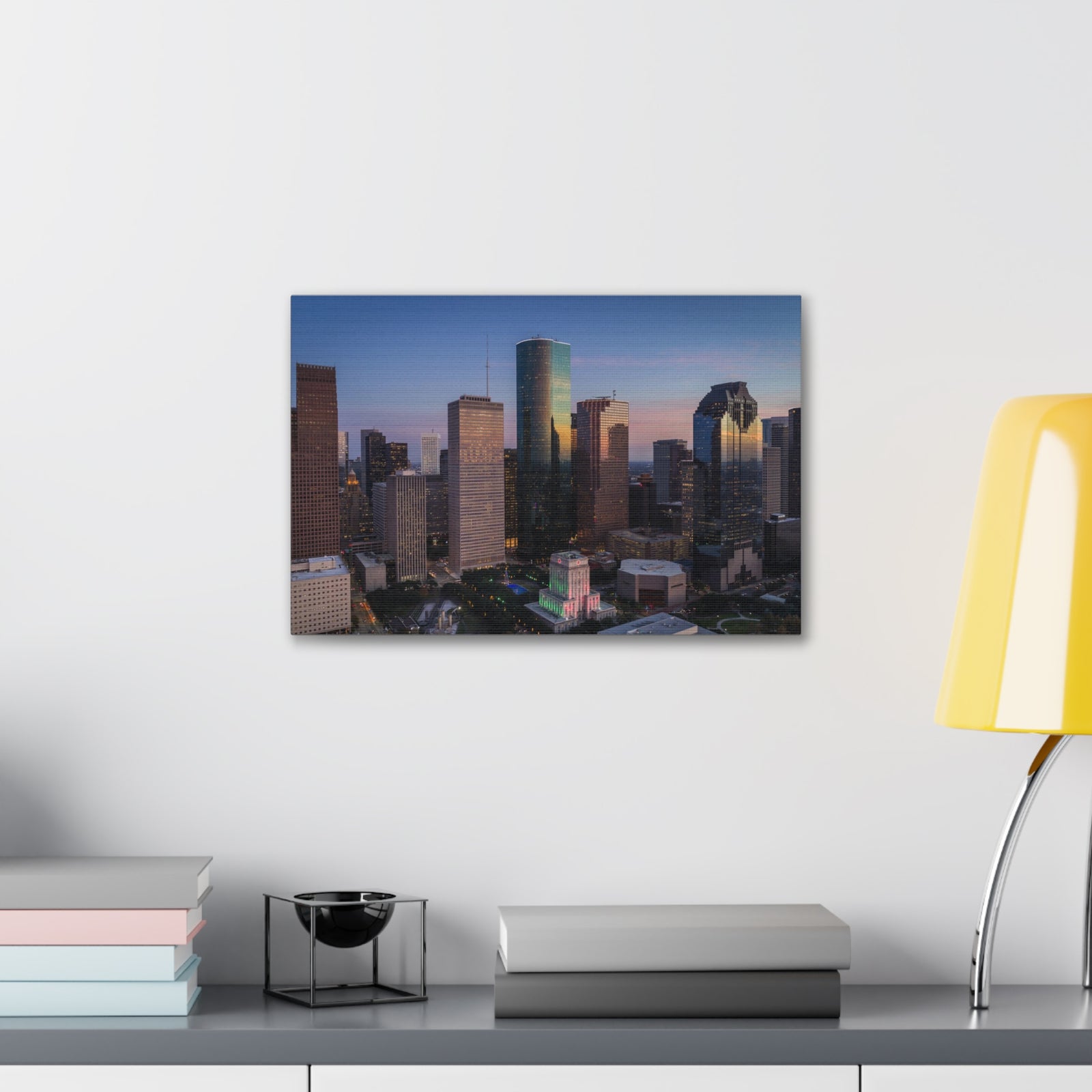 Houston Night Skyline Canvas Artwork High-Quality Breathtaking Stunning Cityscape for Home Decor Ready to Hang-Express Your Love Gifts