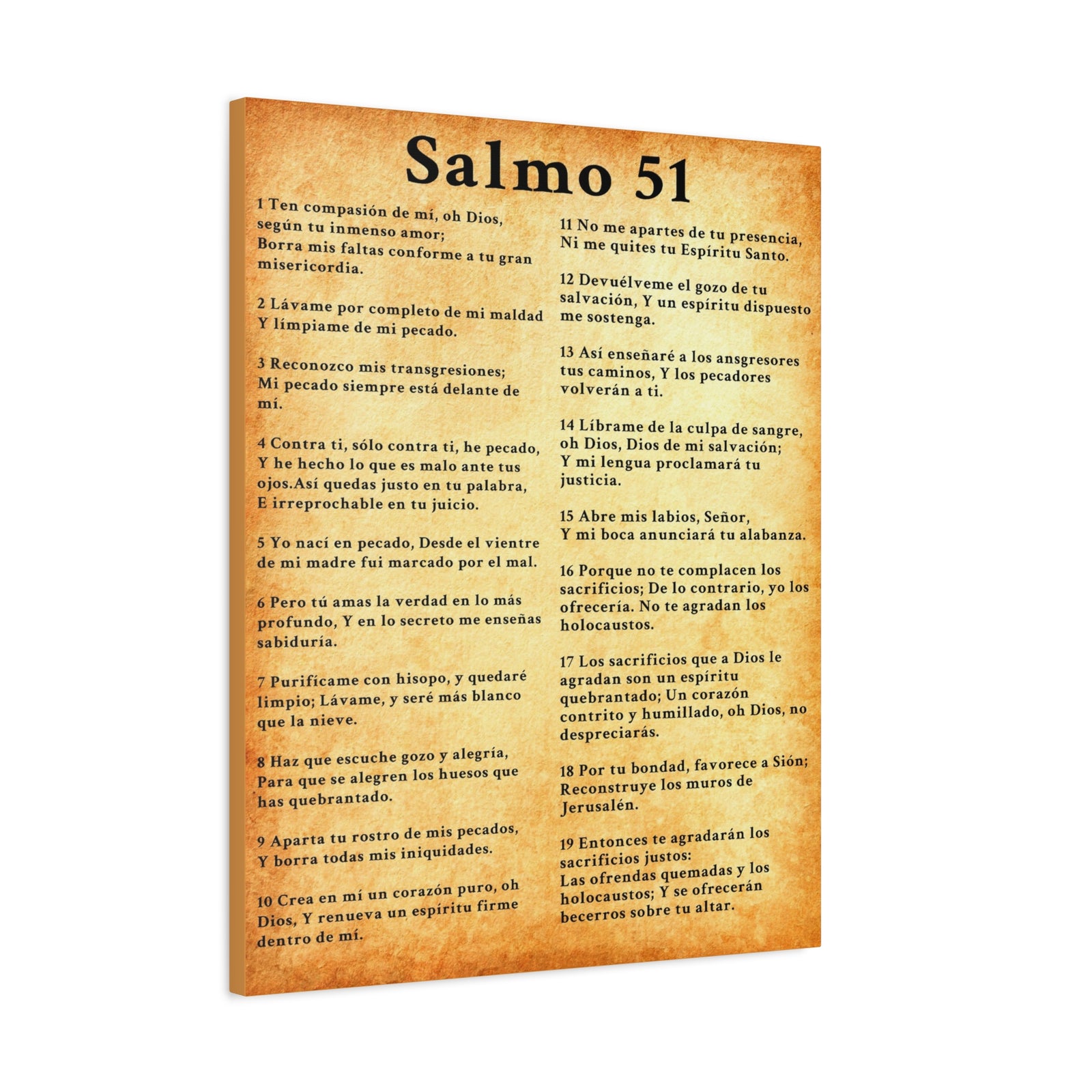 Scripture Walls Salmo 51 Chapter Gold Christian Wall Art Print Ready to Hang Unframed-Express Your Love Gifts