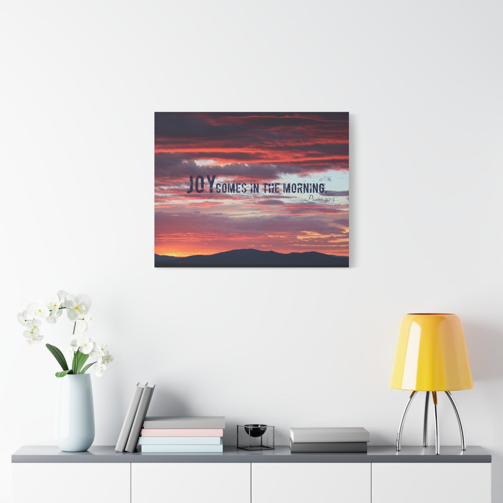 Scripture Canvas Comes In The Morning Psalm 30:5 Christian Wall Art Bible Verse Print Ready to Hang-Express Your Love Gifts