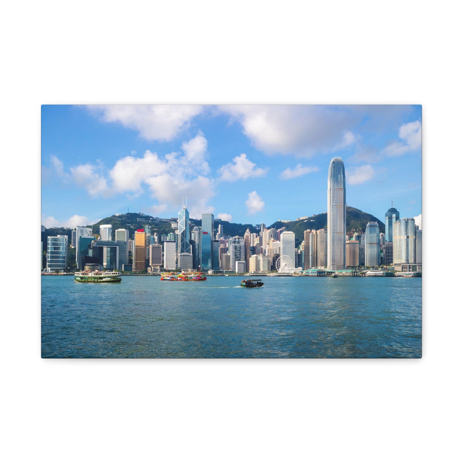 Hong Kong Daytime Skyline Canvas Artwork High-Quality Breathtaking Stunning Cityscape for Home Decor Ready to Hang-Express Your Love Gifts