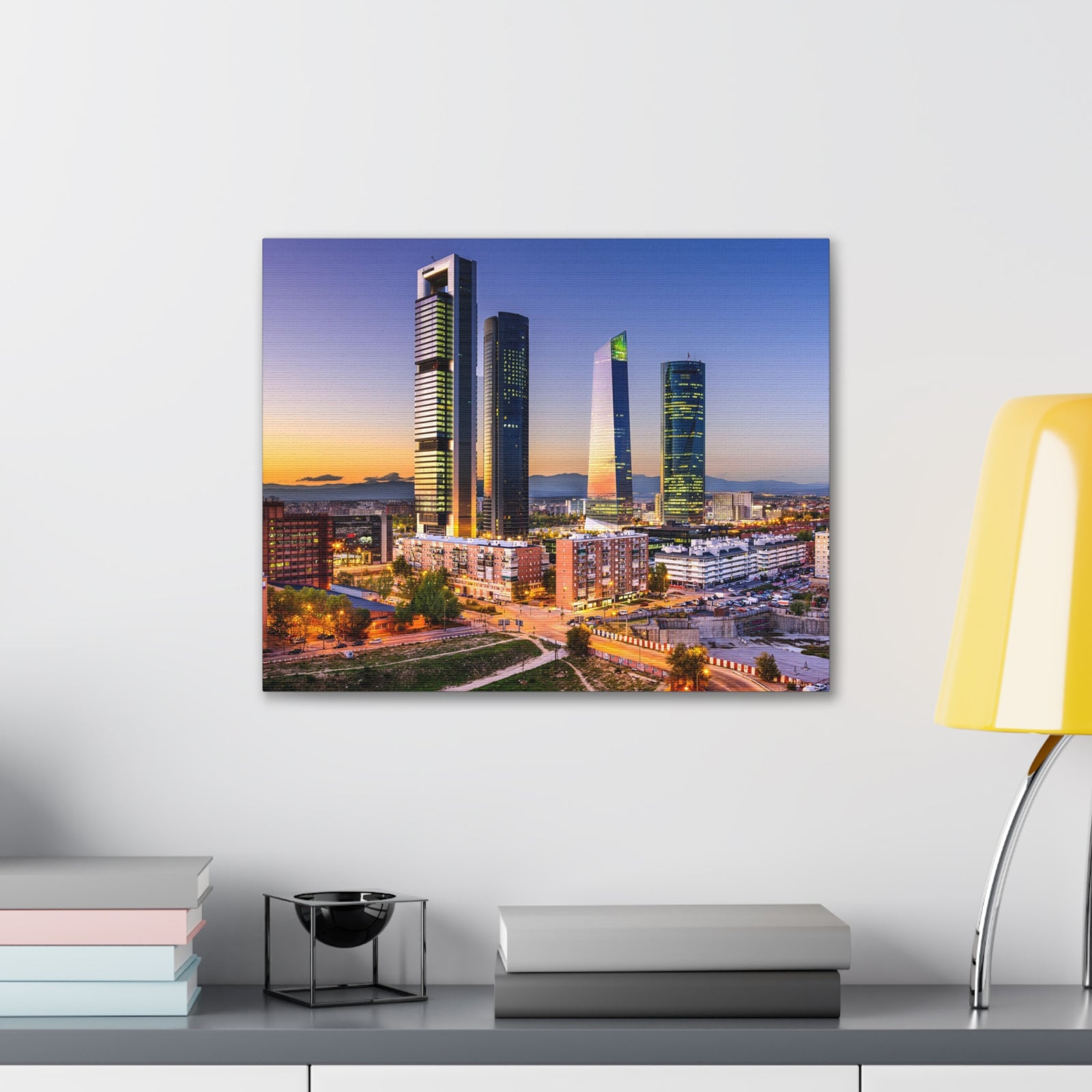 Madrid Night Skyline Canvas Artwork High-Quality Breathtaking Stunning Cityscape for Home Decor Ready to Hang-Express Your Love Gifts