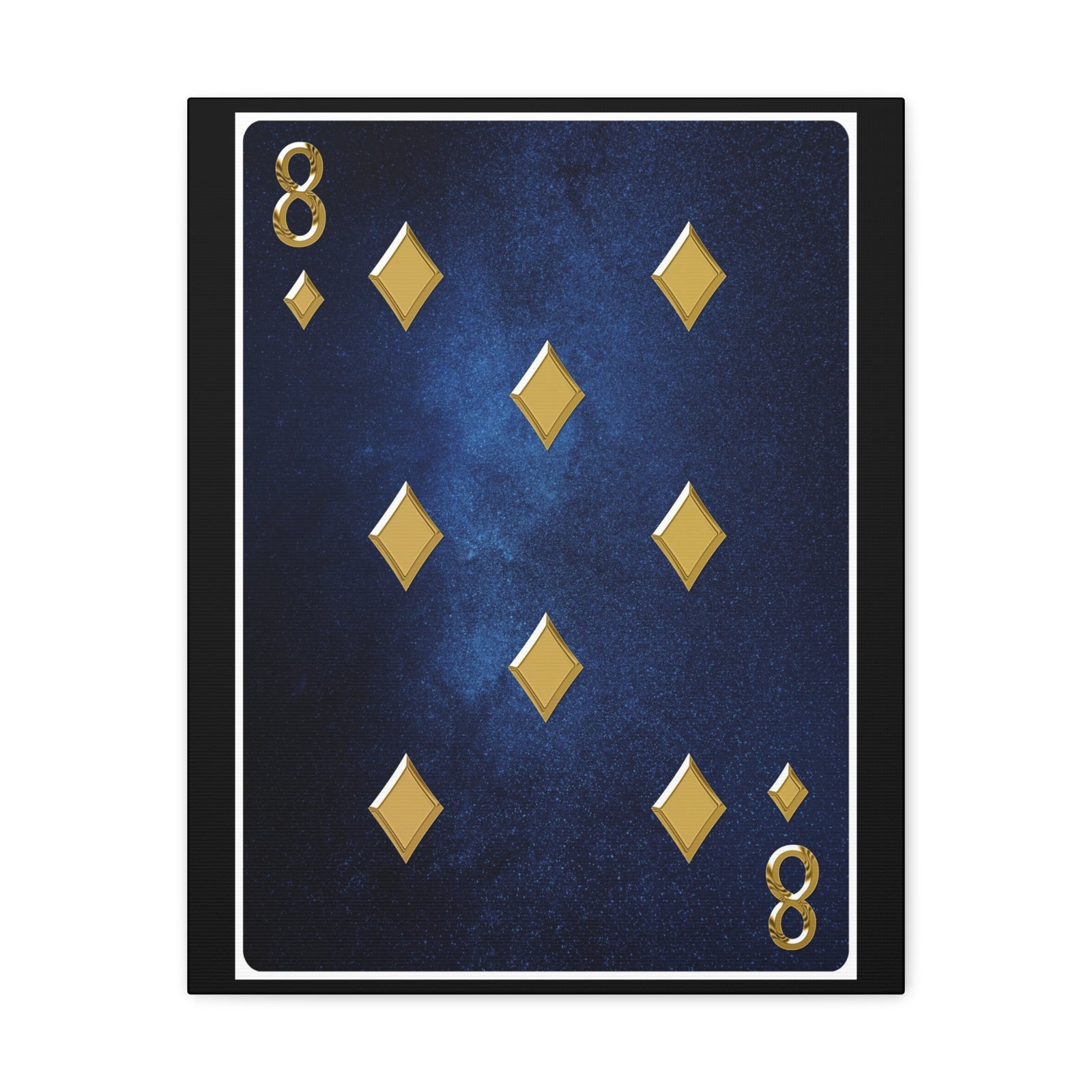 Eight Of Diamonds Space Background Playing Card Canvas Wall Art for Home Decor Ready-to-Hang-Express Your Love Gifts