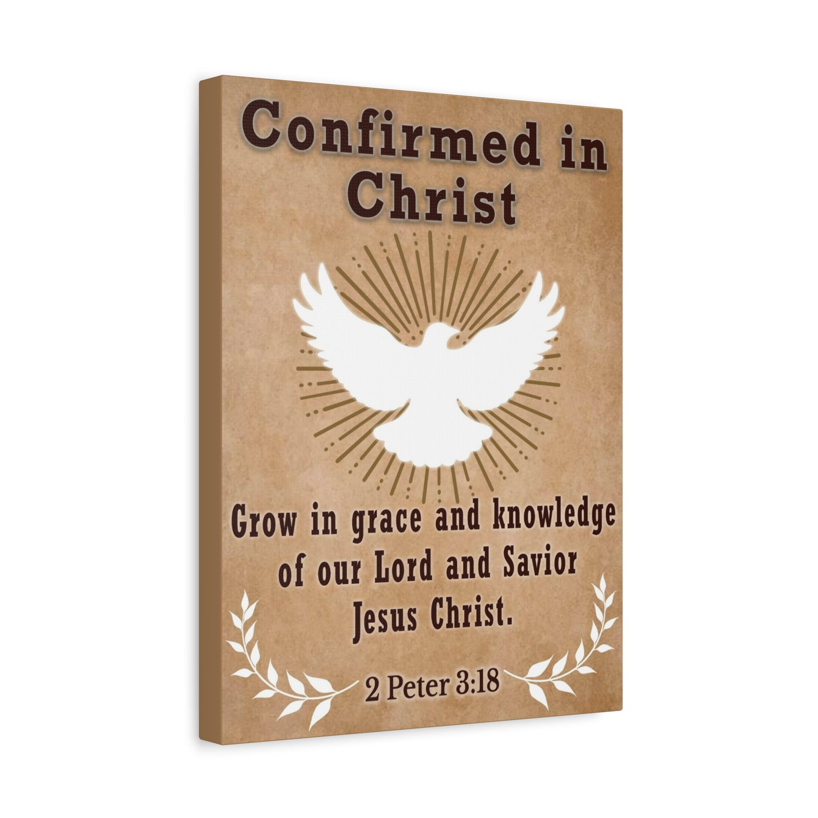 Scripture Walls Confirmed in Christ 2 Peter 3:18 Bible Canvas Christian Wall Art Ready to Hang Unframed-Express Your Love Gifts