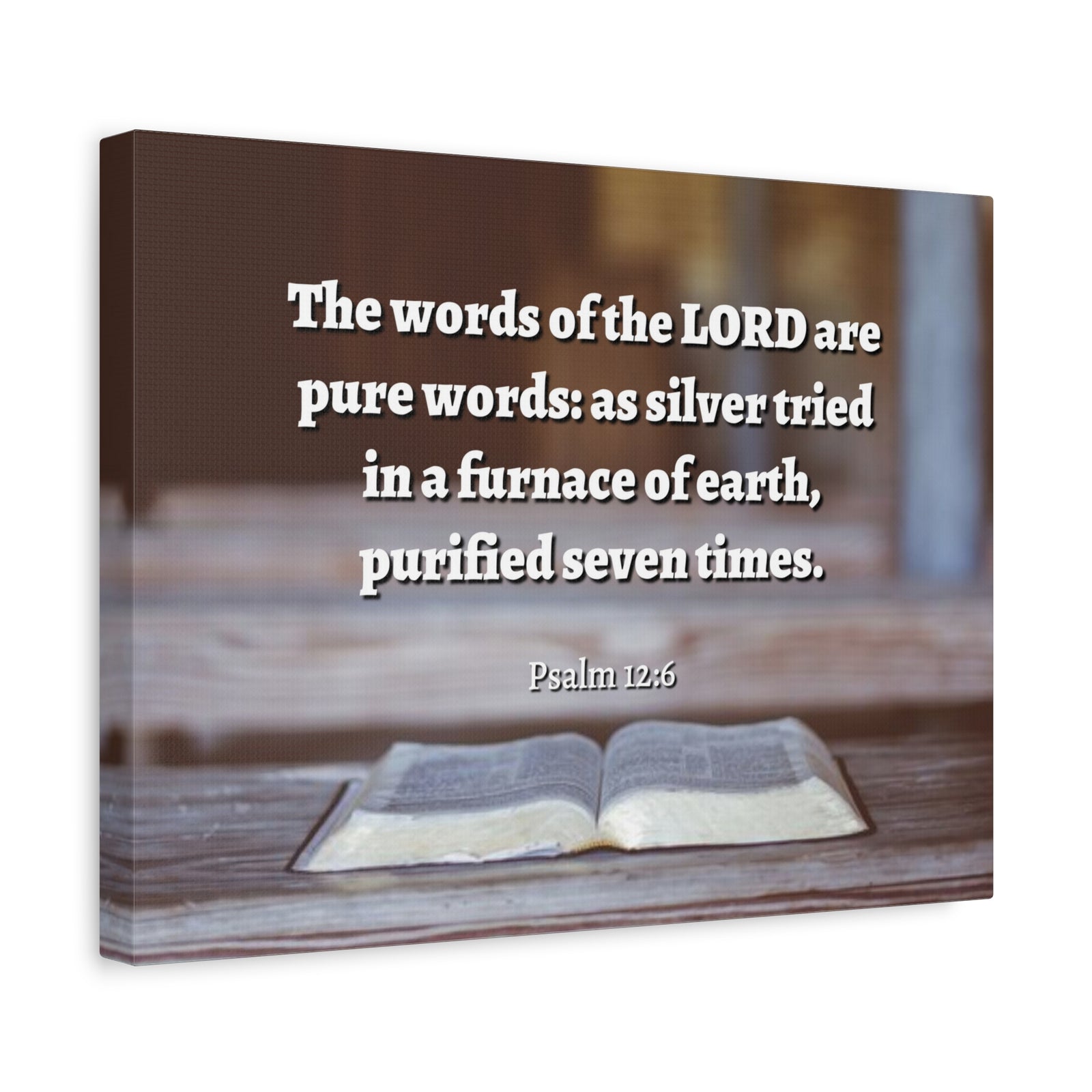 Scripture Canvas Pure Words Psalm 12:6 Christian Wall Art Bible Verse Print Ready to Hang-Express Your Love Gifts