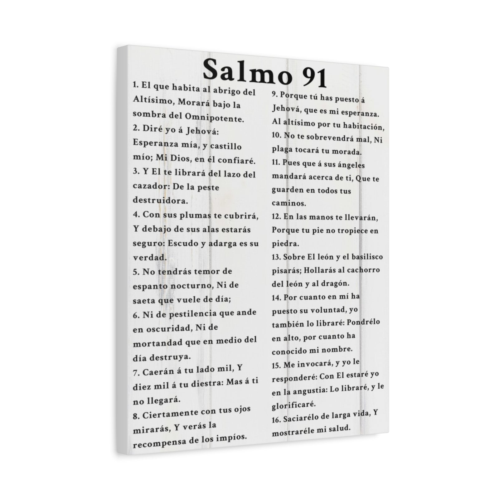 Scripture Walls Salmo 91 Psalm 91 Spanish White Bible Verse Canvas Christian Wall Art Ready to Hang Unframed-Express Your Love Gifts