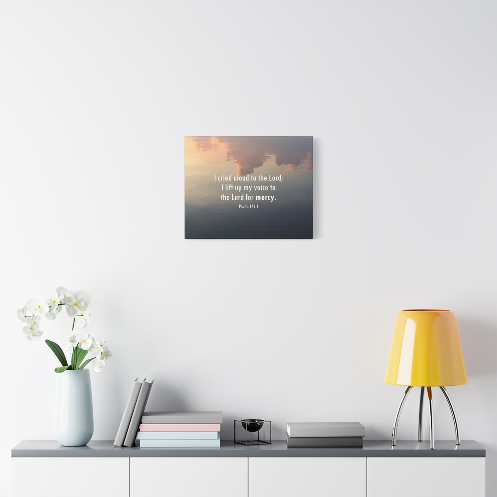 Scripture Walls The Lord Of Mercy Psalm 142:1 Bible Verse Canvas Christian Wall Art Ready to Hang-Express Your Love Gifts