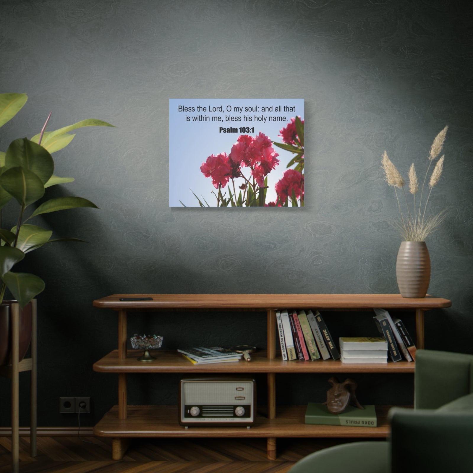 Scripture Canvas Bless The Lord Psalm 103:1 Christian Wall Art Print Ready to Hang-Express Your Love Gifts