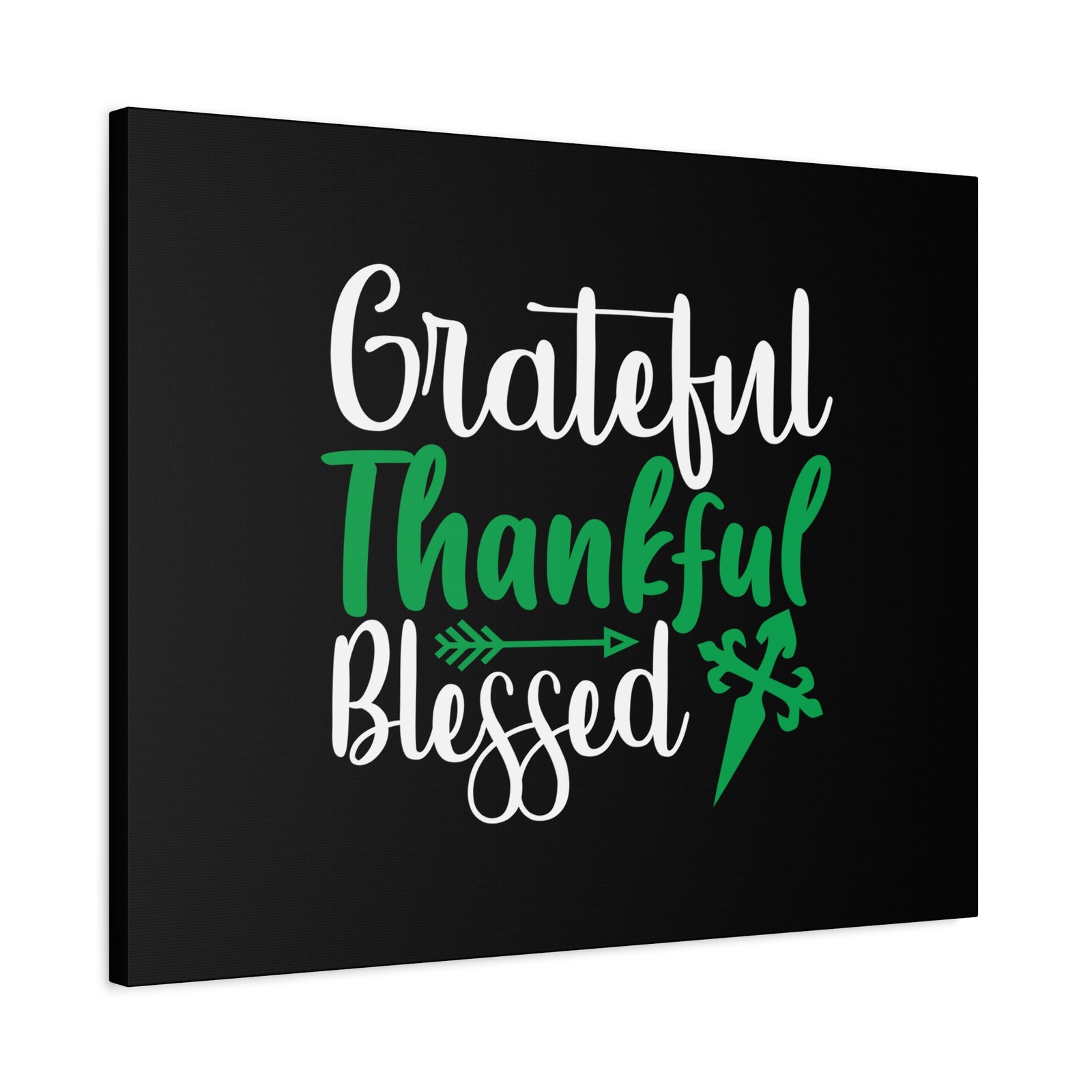 Scripture Canvas Grateful, Thankful, Blessed Psalm 106:1 Christian Wall Art Bible Verse Print Ready to Hang-Express Your Love Gifts