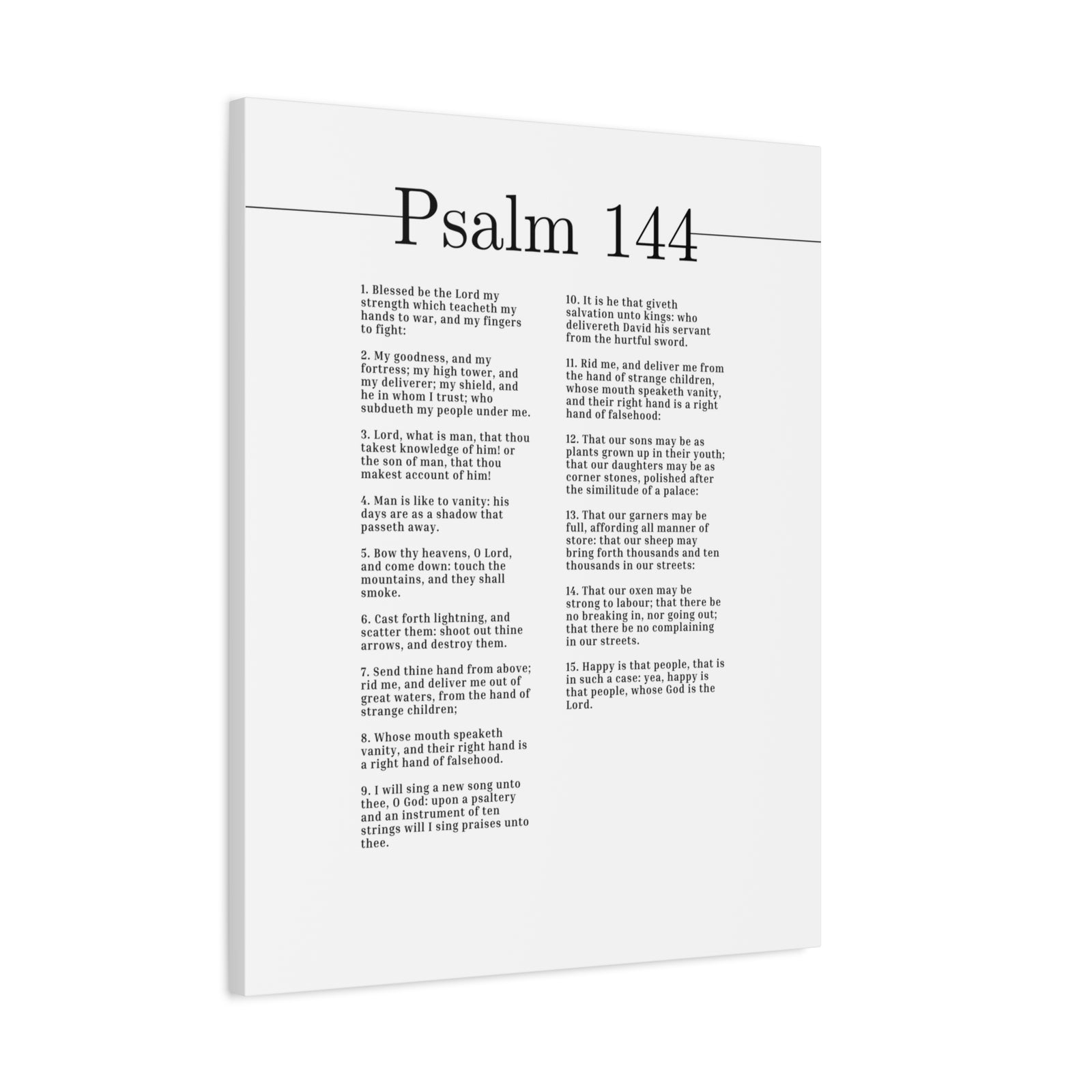 Scripture Canvas Blessed Be The Lord Psalm 144 Christian Wall Art Bible Verse Print Ready to Hang-Express Your Love Gifts