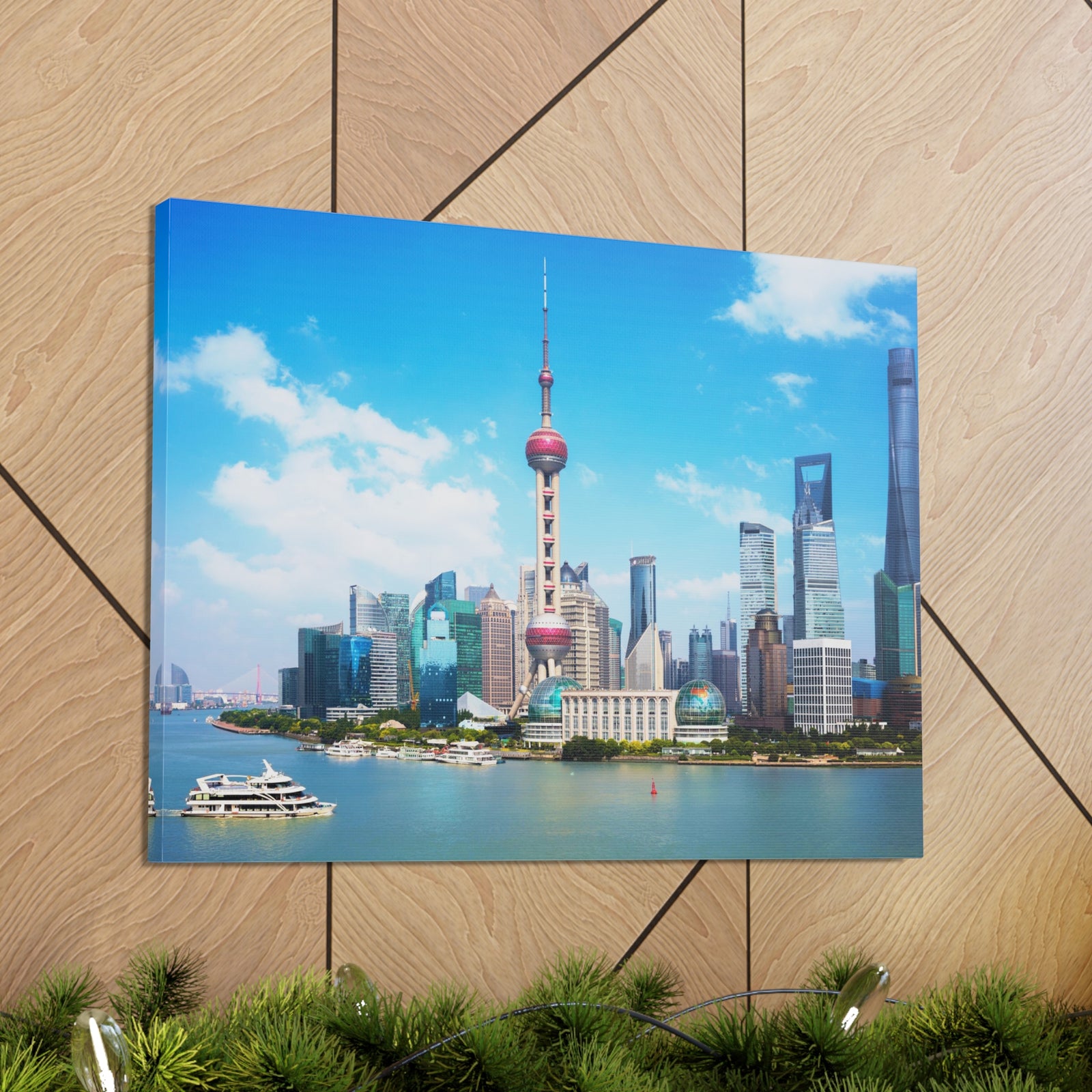 Shanghai Daytime Skyline Canvas Artwork High-Quality Breathtaking Stunning Cityscape for Home Decor Ready to Hang-Express Your Love Gifts