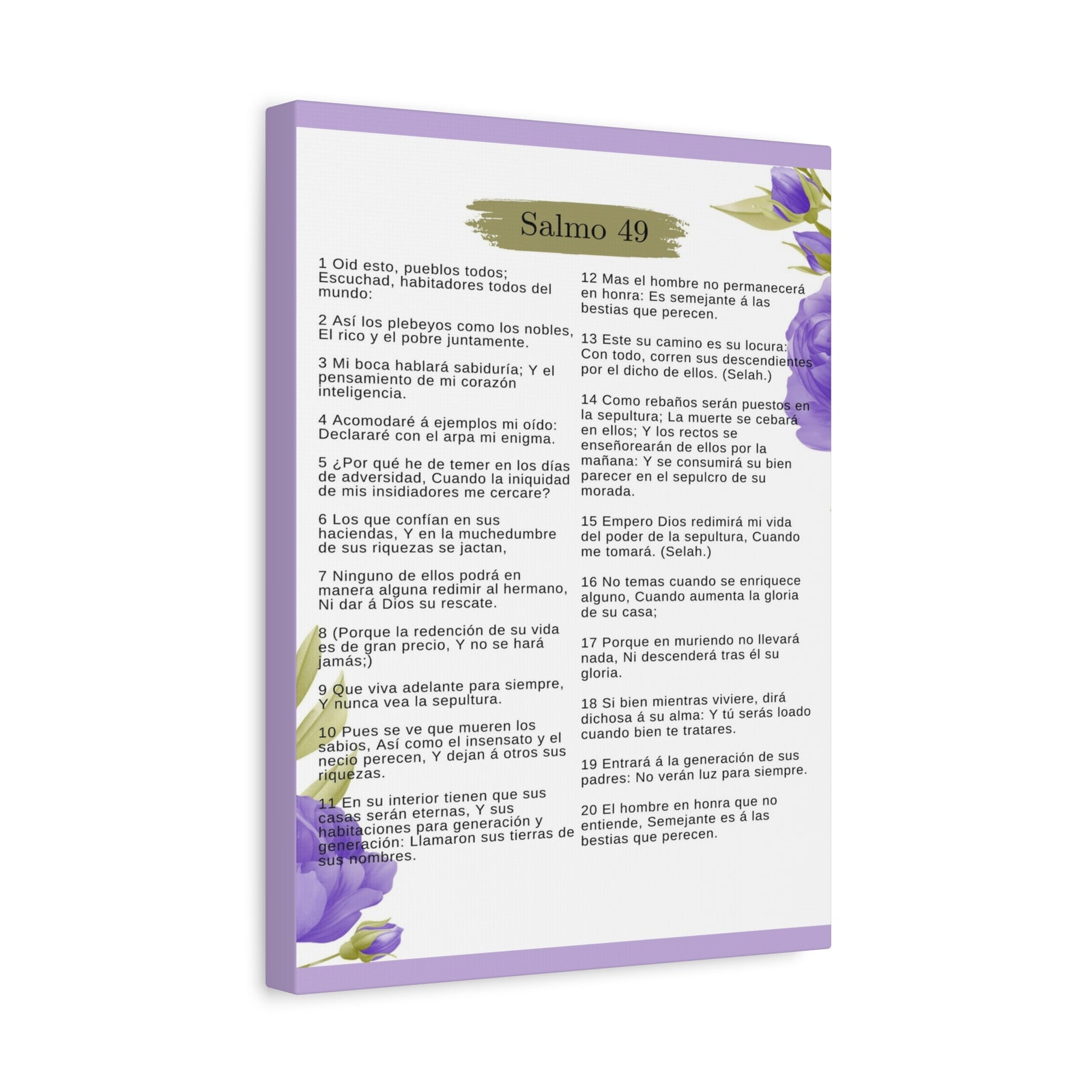 Salmo 49 Impresión De Arte Cristiano en la Pared Lista Para Colgar-Express Your Love Gifts