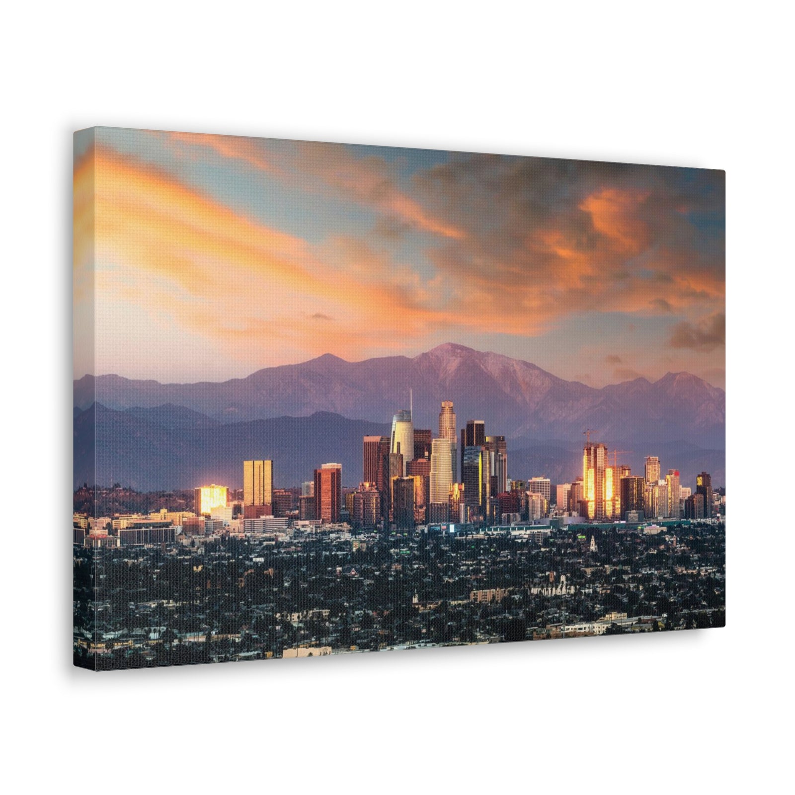 Los Angeles Daytime Skyline Canvas Artwork High-Quality Breathtaking Stunning Cityscape for Home Decor Ready to Hang-Express Your Love Gifts