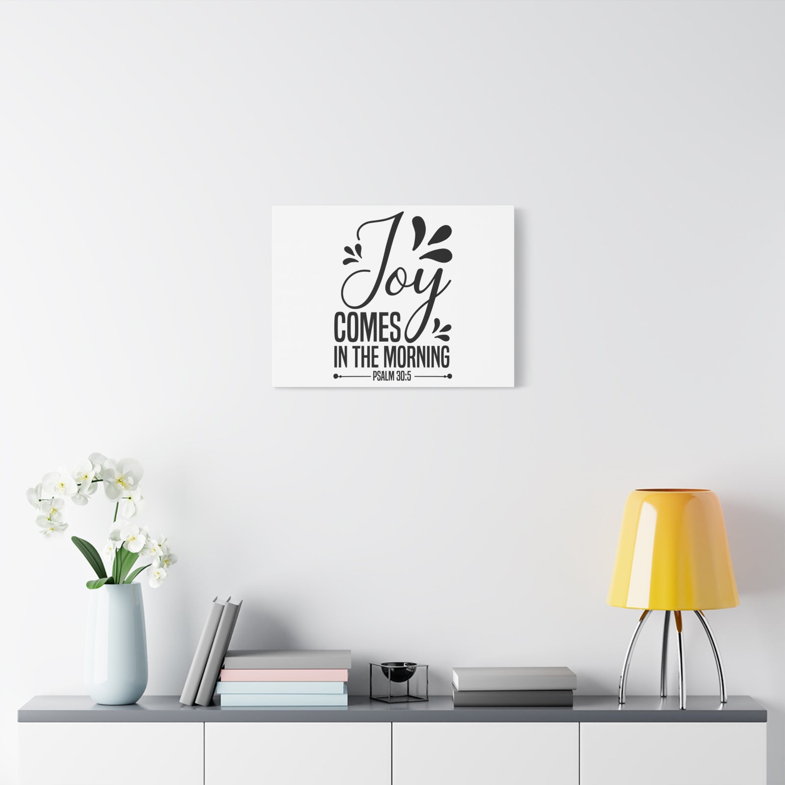 Scripture Canvas Joy Psalm 30:5 Christian Wall Art Bible Verse Print Ready to Hang-Express Your Love Gifts