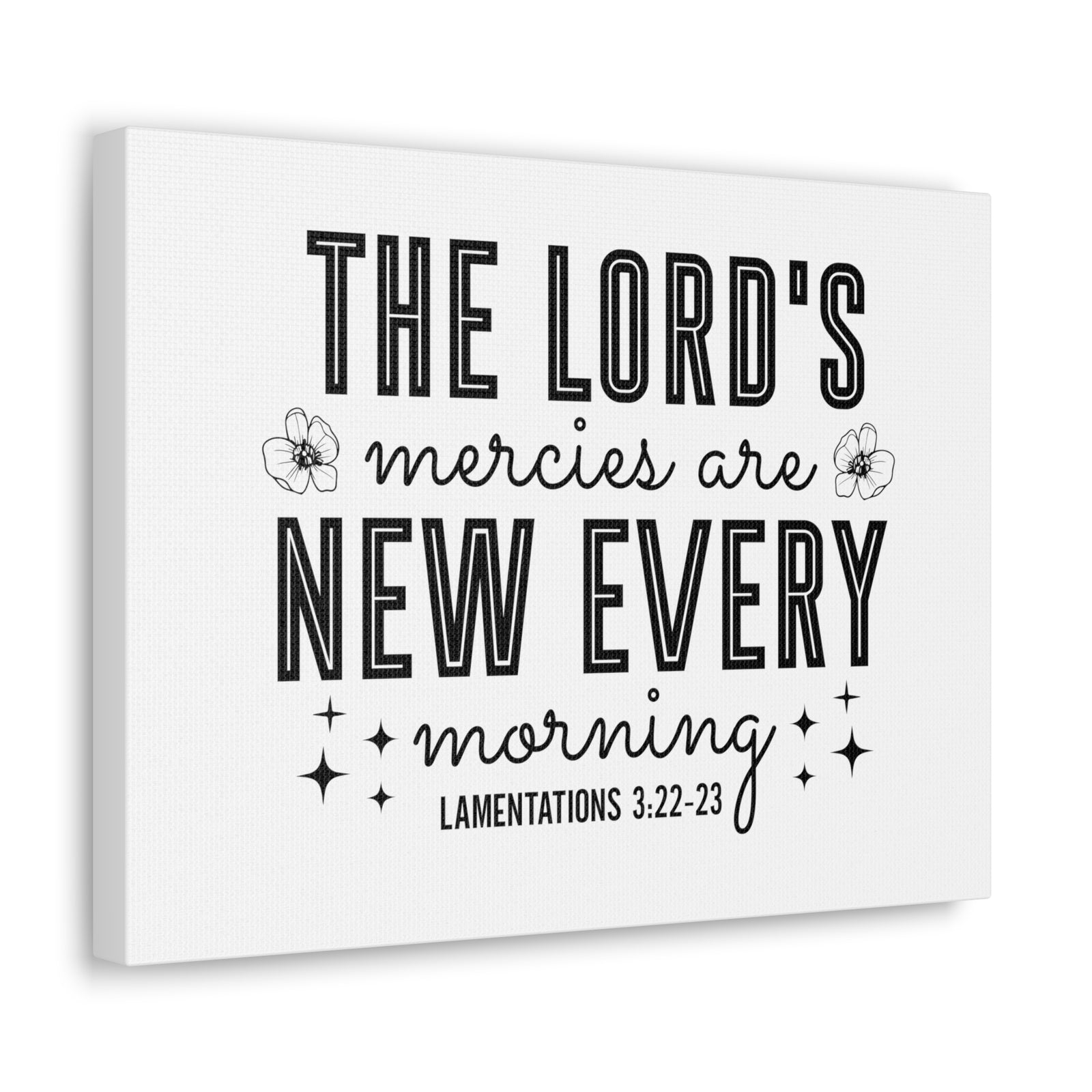 Scripture Walls Lamentations 3:22-23 New Every Morning Bible Verse Canvas Christian Wall Art Ready to Hang Unframed-Express Your Love Gifts