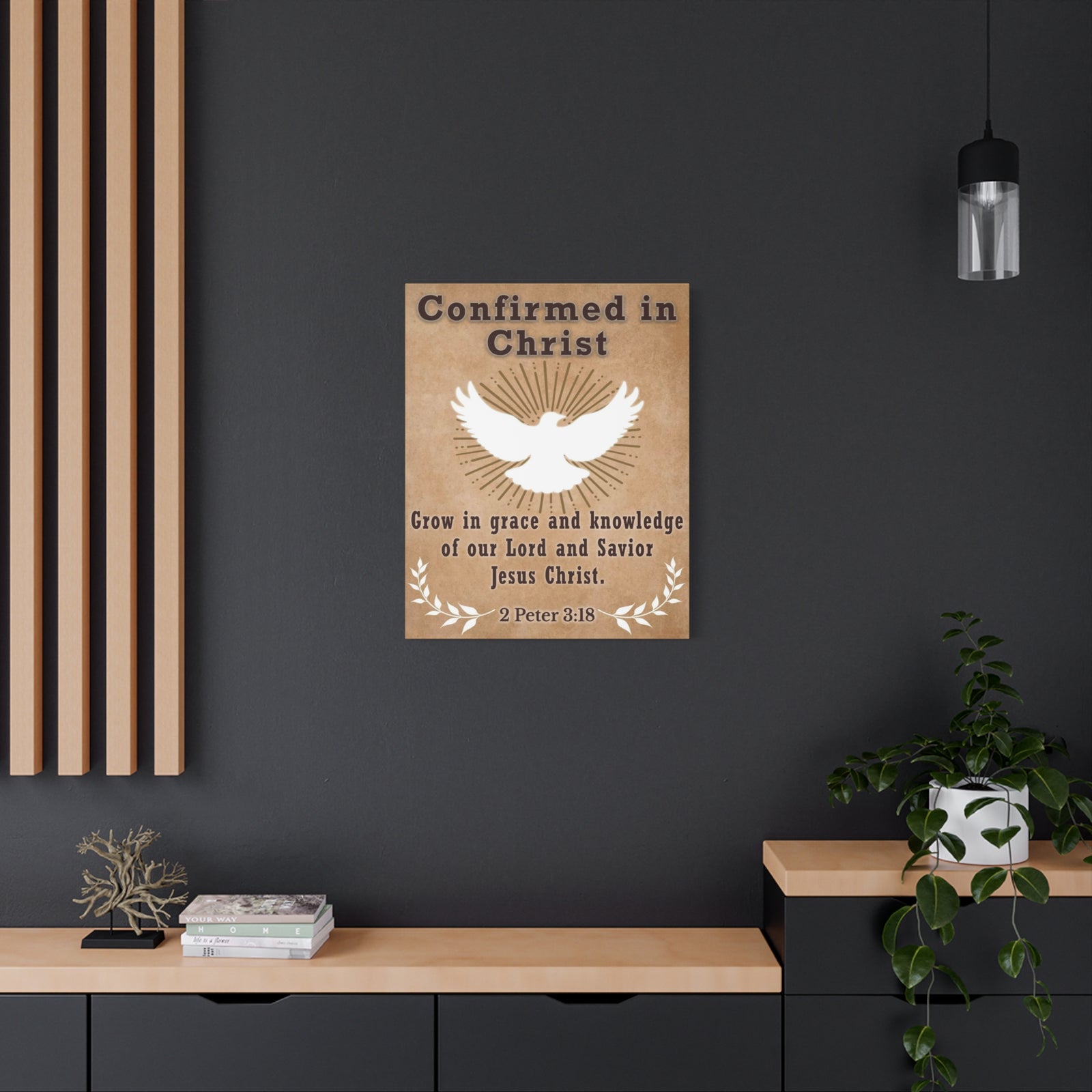 Scripture Walls Confirmed in Christ 2 Peter 3:18 Bible Canvas Christian Wall Art Ready to Hang Unframed-Express Your Love Gifts