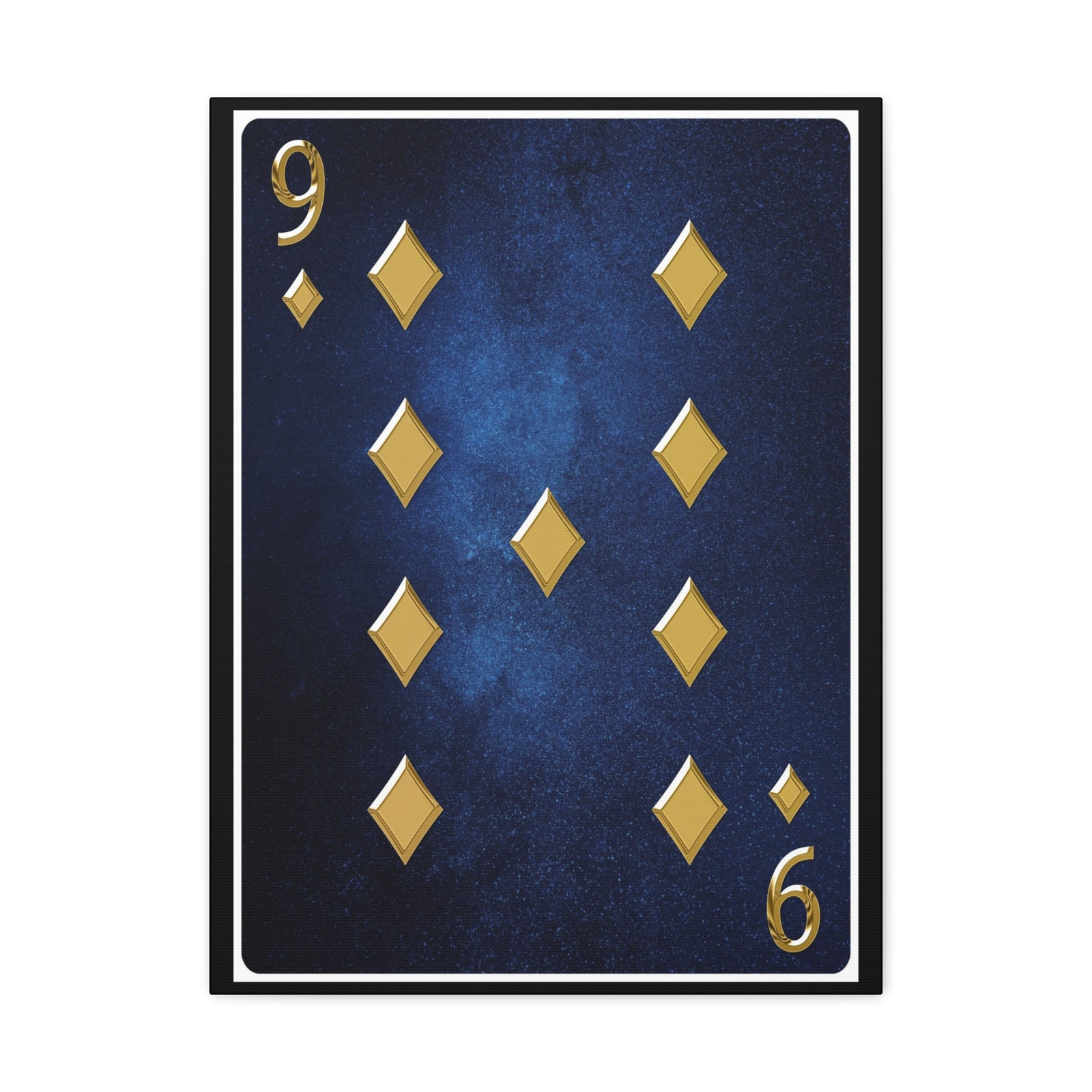 Nine Of Diamonds Space Background Playing Card Canvas Wall Art for Home Decor Ready-to-Hang-Express Your Love Gifts