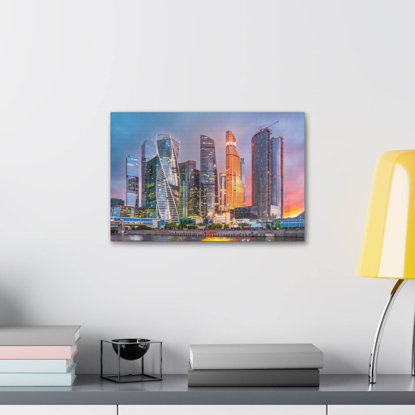 Moscow Night Skyline Canvas Artwork High-Quality Breathtaking Stunning Cityscape for Home Decor Ready to Hang-Express Your Love Gifts