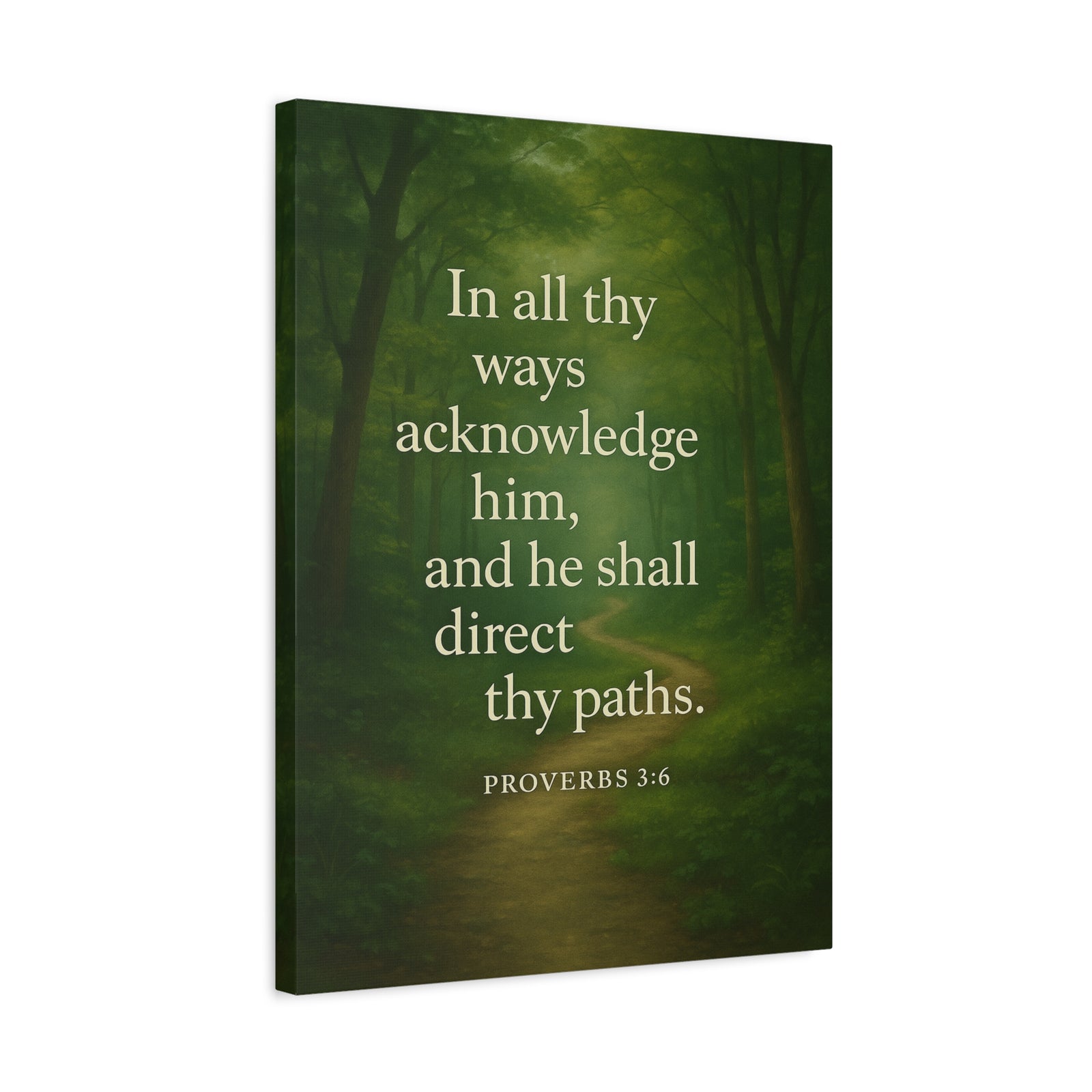 Bible Verse Canvas Proverbs 3:6 Christian Home Décor Wall Art Scripture Ready to Hang Faith Print-Express Your Love Gifts