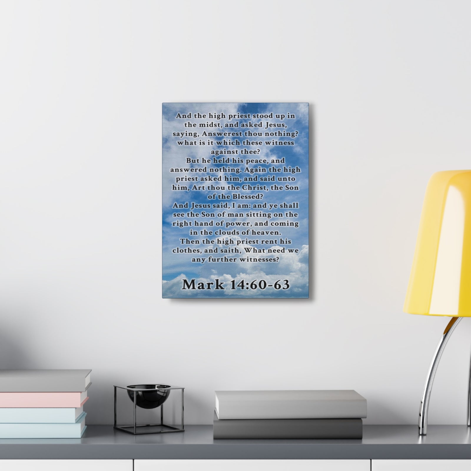 Scripture Walls Mark 14:60-63 KJV Bible Verse Canvas Christian Wall Art Ready to Hang Unframed-Express Your Love Gifts