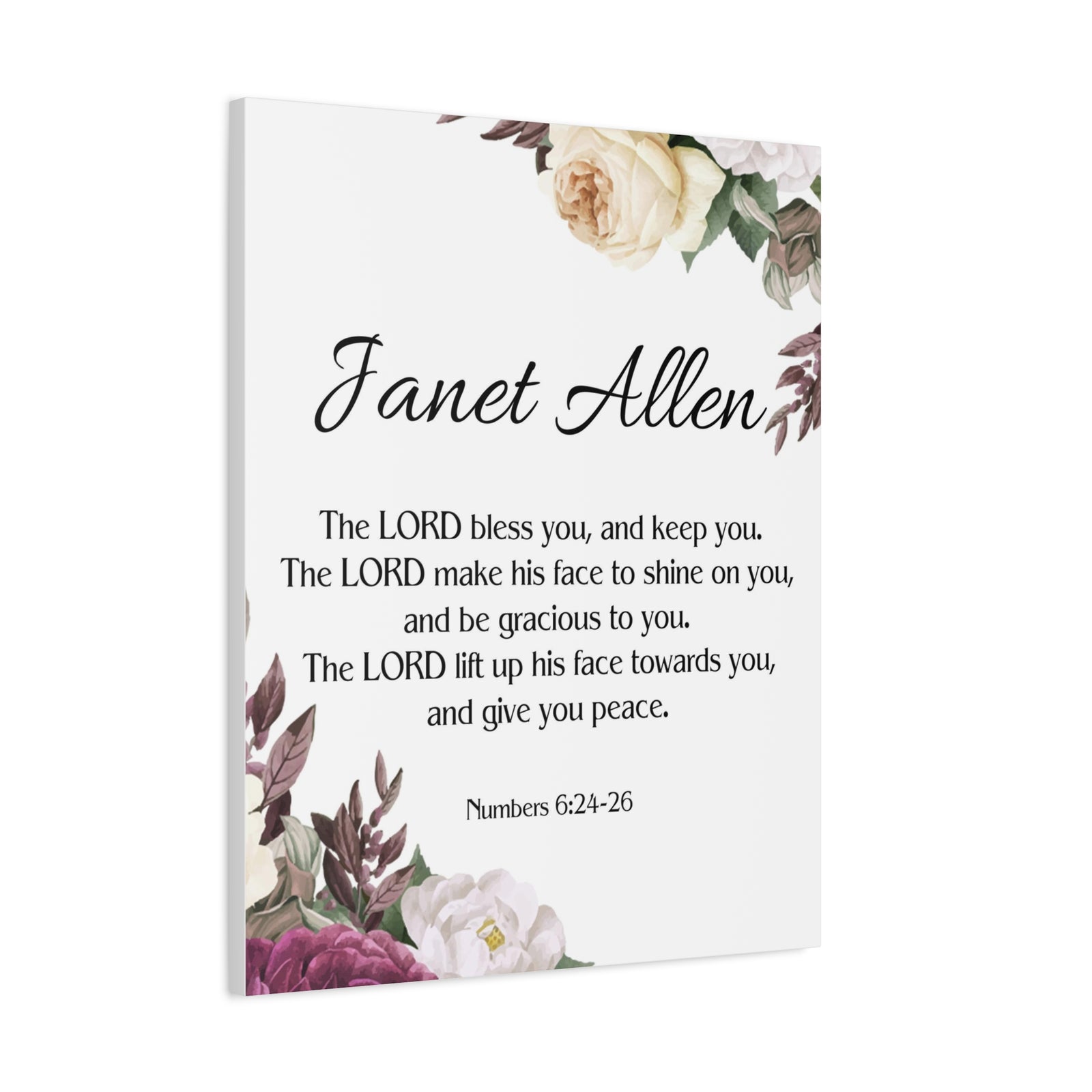 Scripture Walls Personalized Numbers 6:24-26 Bible Chapter Canvas Christian Wall Art Ready to Hang-Express Your Love Gifts