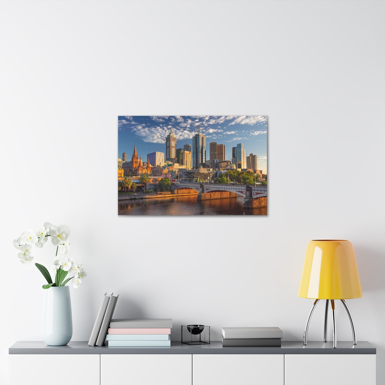 Melbourne Daytime Skyline Canvas Artwork High-Quality Breathtaking Stunning Cityscape for Home Decor Ready to Hang-Express Your Love Gifts