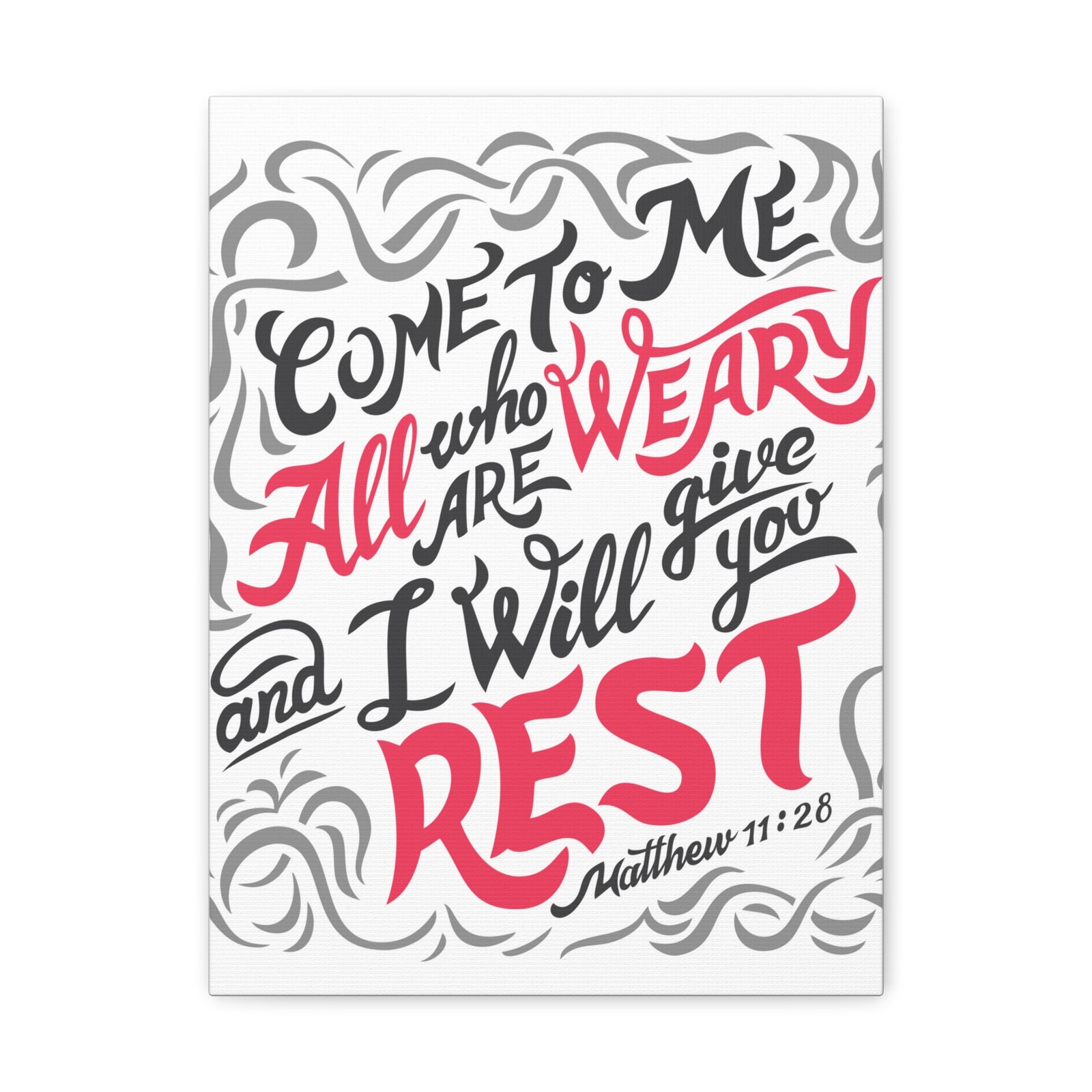 Scripture Canvas Come To Me All Matthew 11:28 Christian Wall Art Bible Verse Print Ready To Hang-Express Your Love Gifts