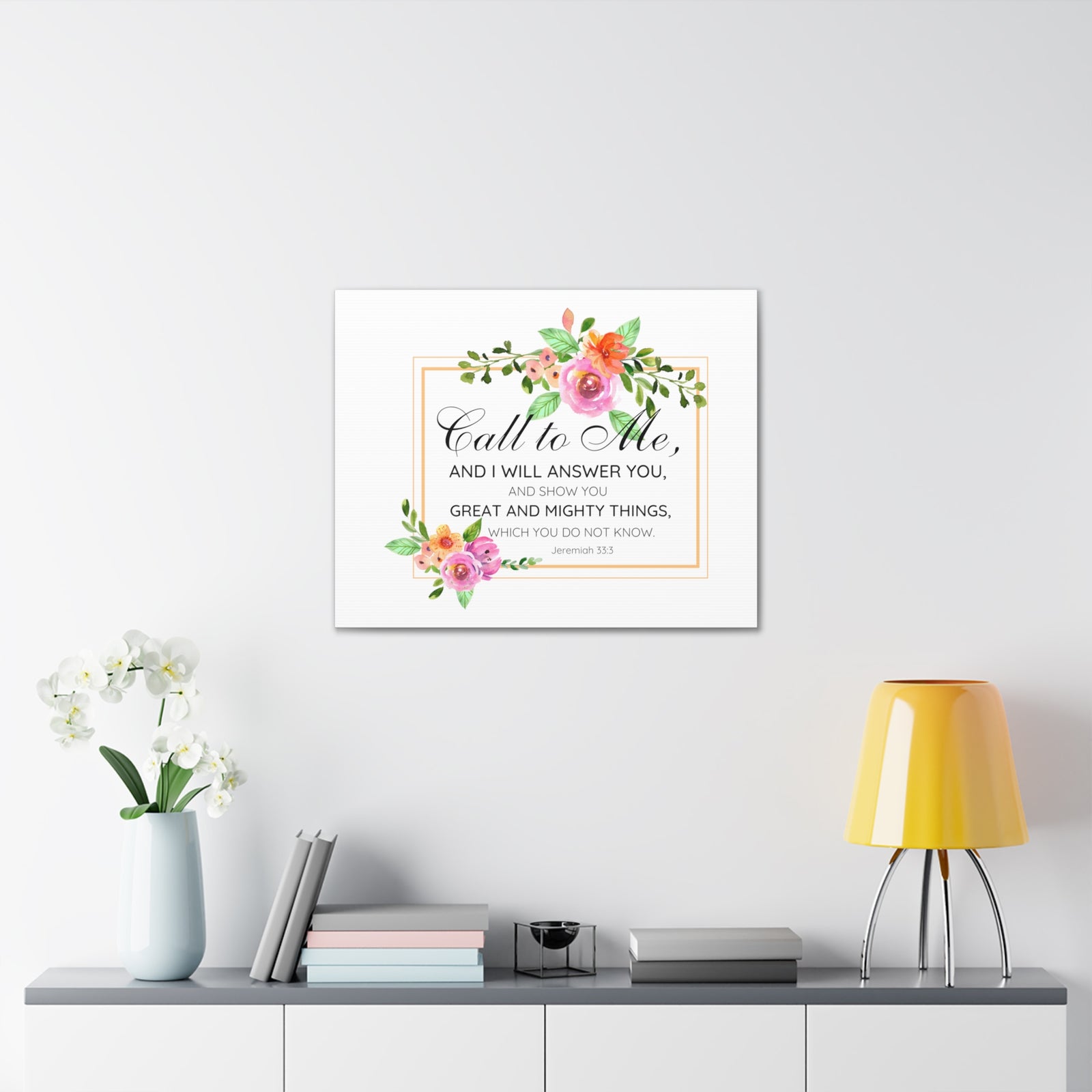 Scripture Walls Jeremiah 33:3 Call to Me Bible Verse Canvas Christian Wall Art Ready to Hang Unframed-Express Your Love Gifts