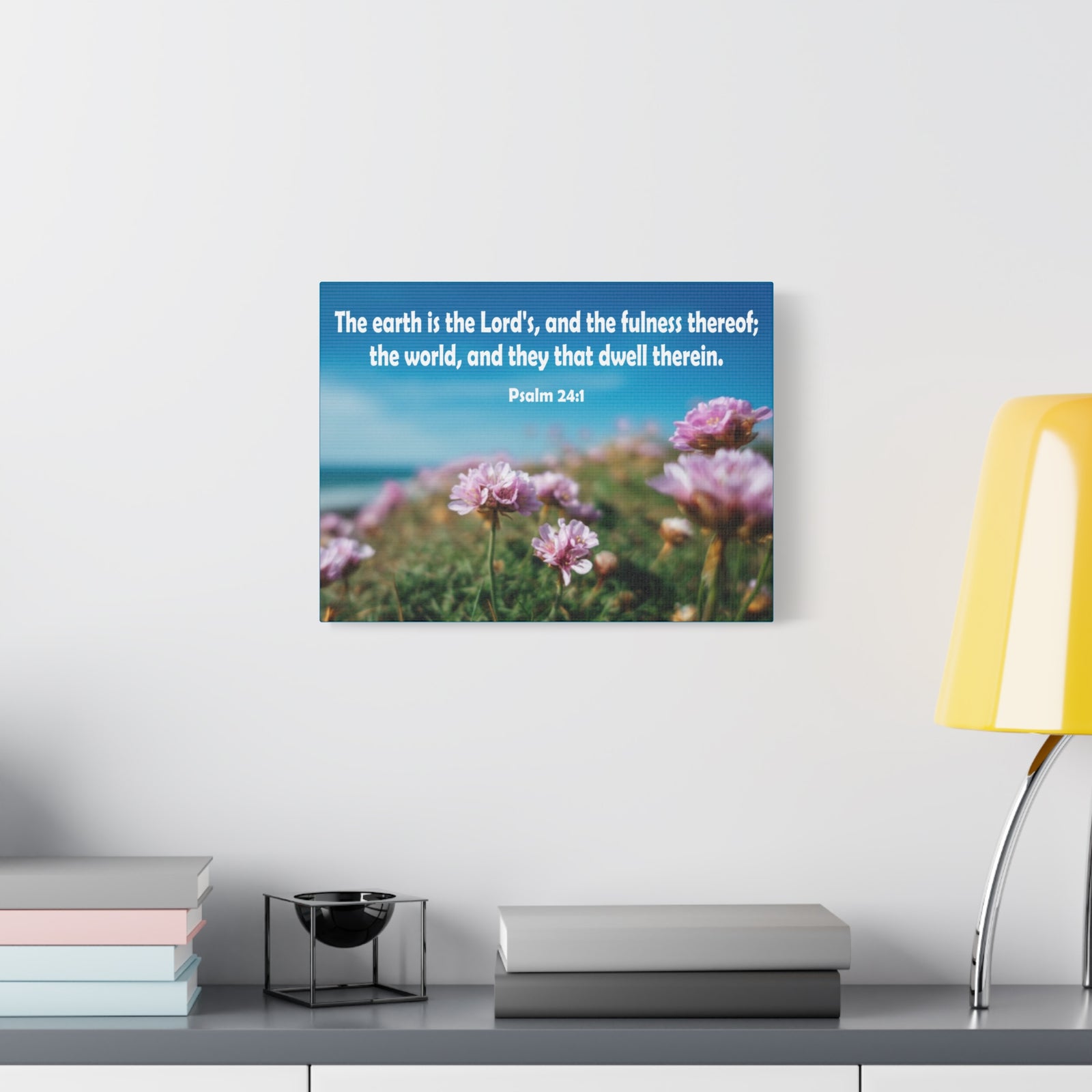 Scripture Walls The Earth is The Lord's Psalm 24:1 Bible Verse Canvas Christian Wall Art Ready to Hang Unframed-Express Your Love Gifts