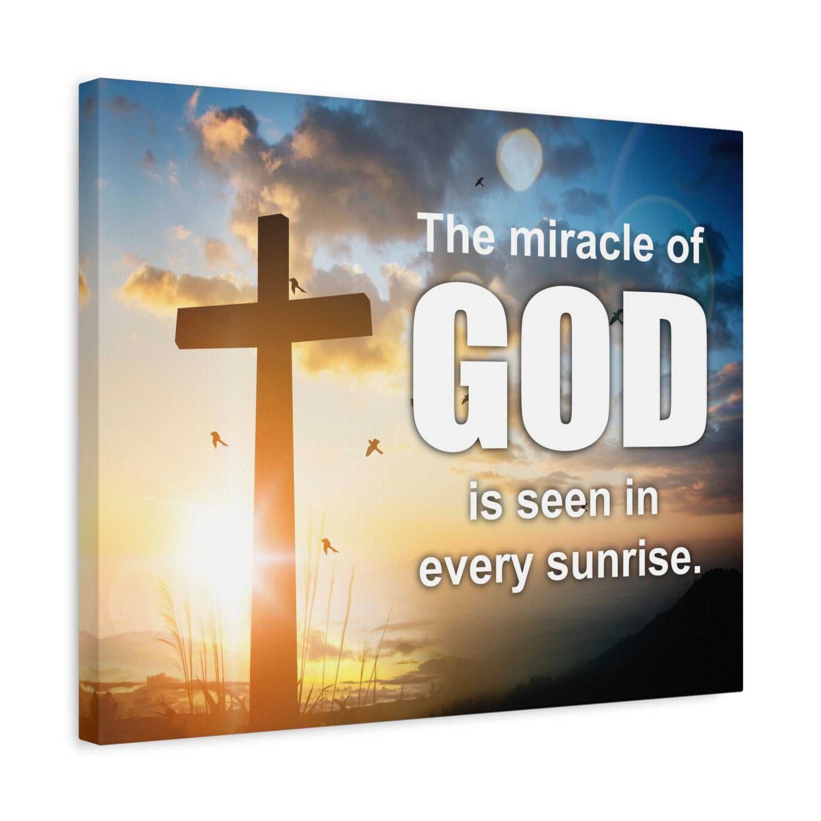 Scripture Canvas The Miracle of God Psalm 118:24 Christian Wall Art Bible Verse Print Ready to Hang-Express Your Love Gifts