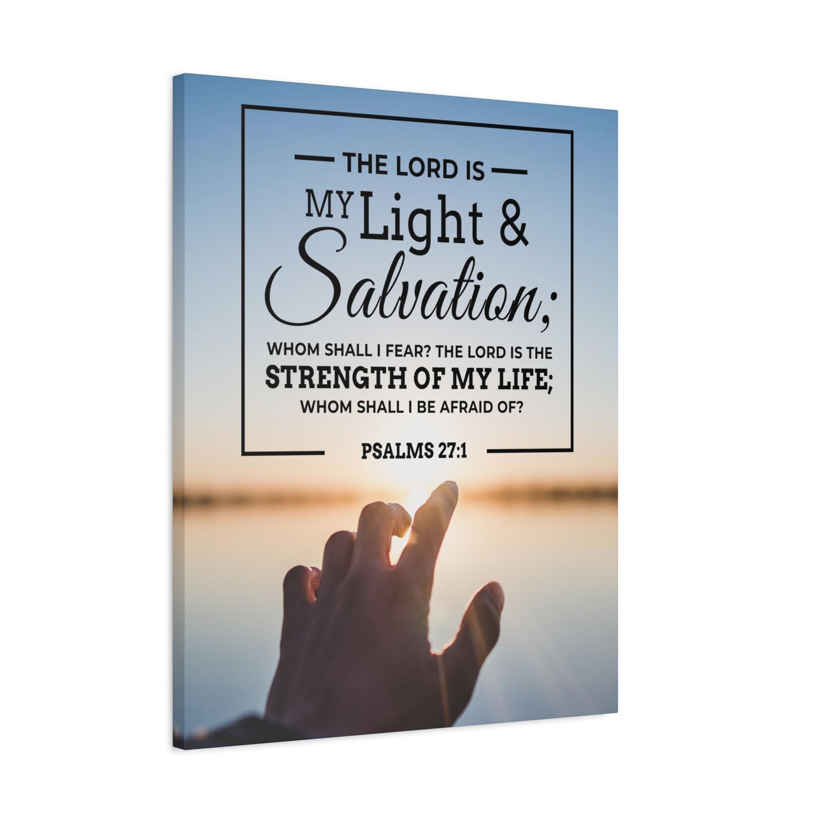 Bible Verse Canvas Light and Salvation Psalms 27:1 Christian Home Decor Scripture Art-Express Your Love Gifts