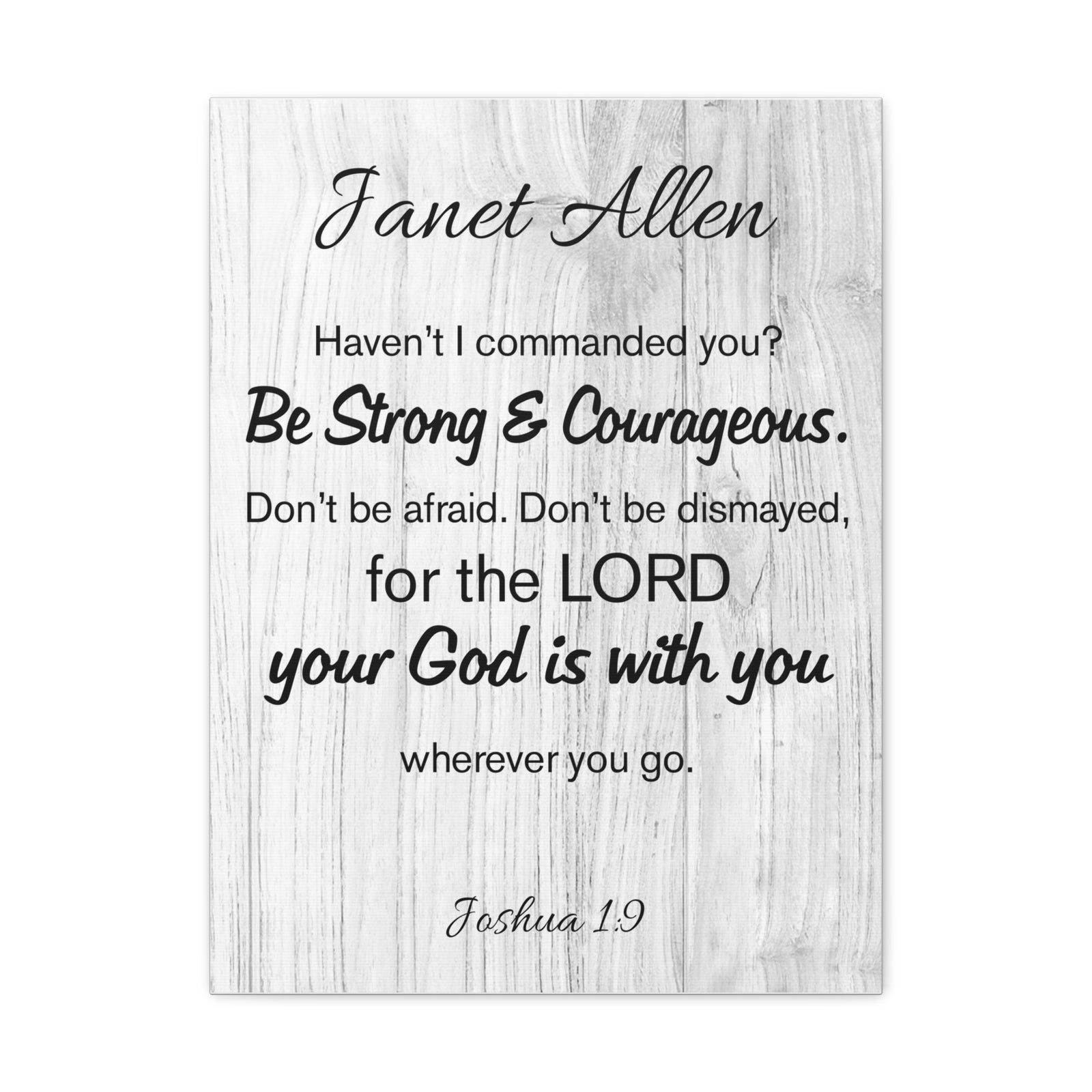 Scripture Walls Personalized Joshua 1:9 Bible Chapter Canvas Christian Wall Art Ready to Hang-Express Your Love Gifts