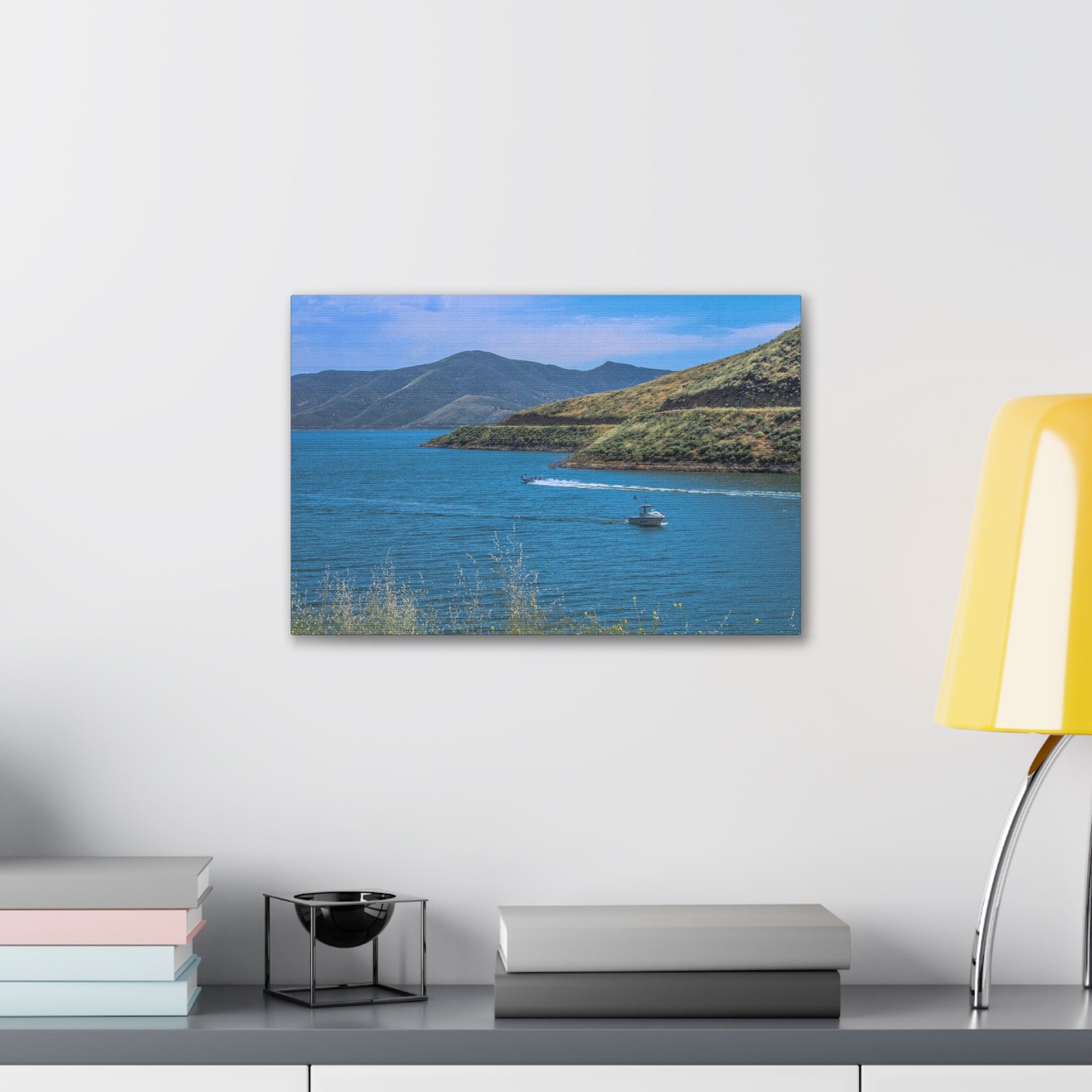 Mountain Valley Lake Nature Wilderness Photography Canvas Wall Art for Home Decor Ready-to-Hang-Express Your Love Gifts