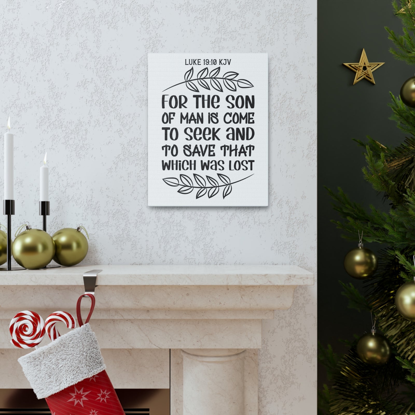 Scripture Walls For The Son Of Man Is Come Luke 19:10 Bible Verse Canvas Christian Wall Art Ready To Hang-Express Your Love Gifts