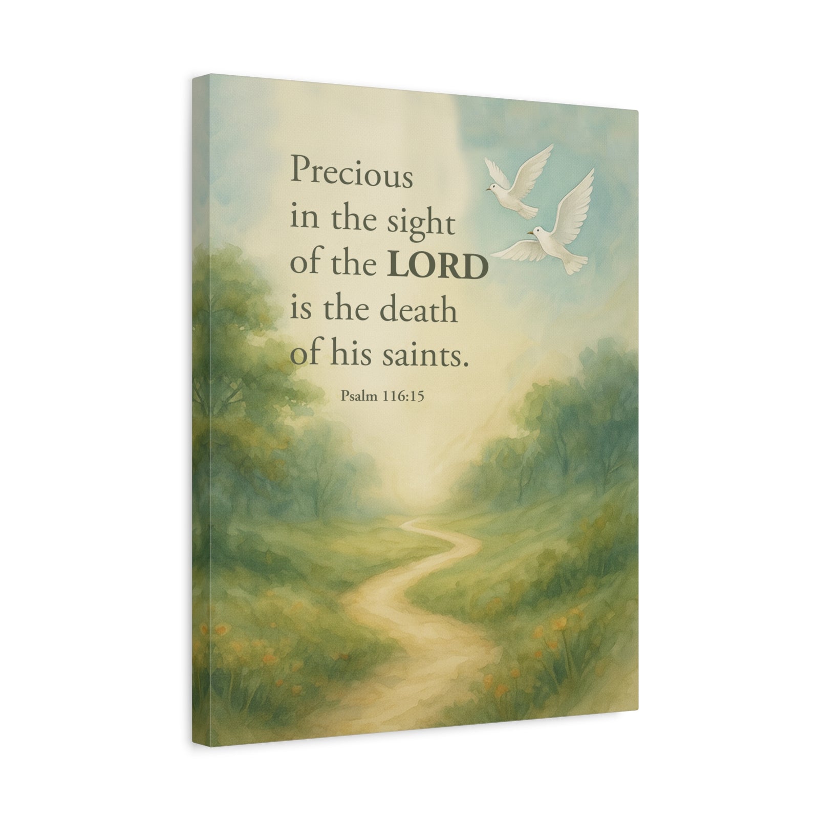 Scripture Canvas Psalm 116:15 Precious Christian Wall Art Bible Verse Print Ready to Hang-Express Your Love Gifts