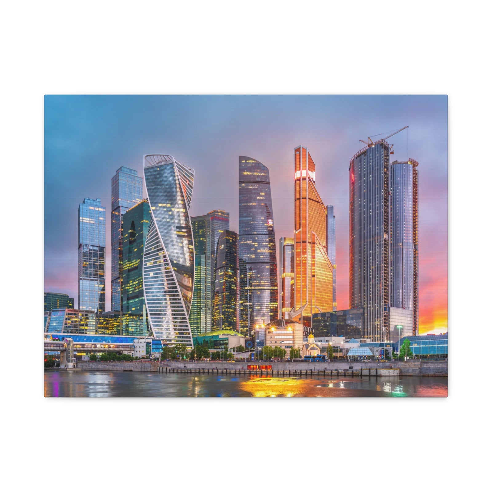 Moscow Night Skyline Canvas Artwork High-Quality Breathtaking Stunning Cityscape for Home Decor Ready to Hang-Express Your Love Gifts