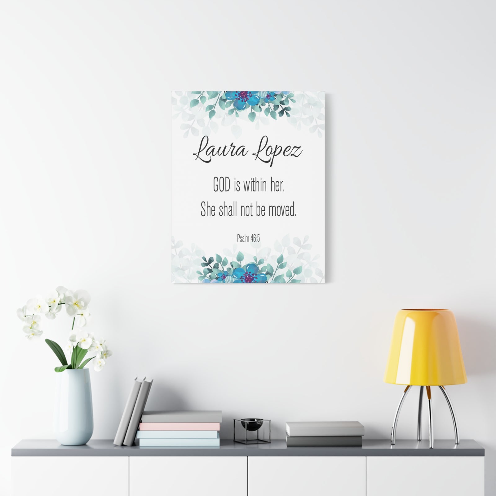 Personalized Scripture Walls God Is Within Her Psalm 46:5 Bible Chapter Canvas Christian Wall Art Ready to Hang-Express Your Love Gifts
