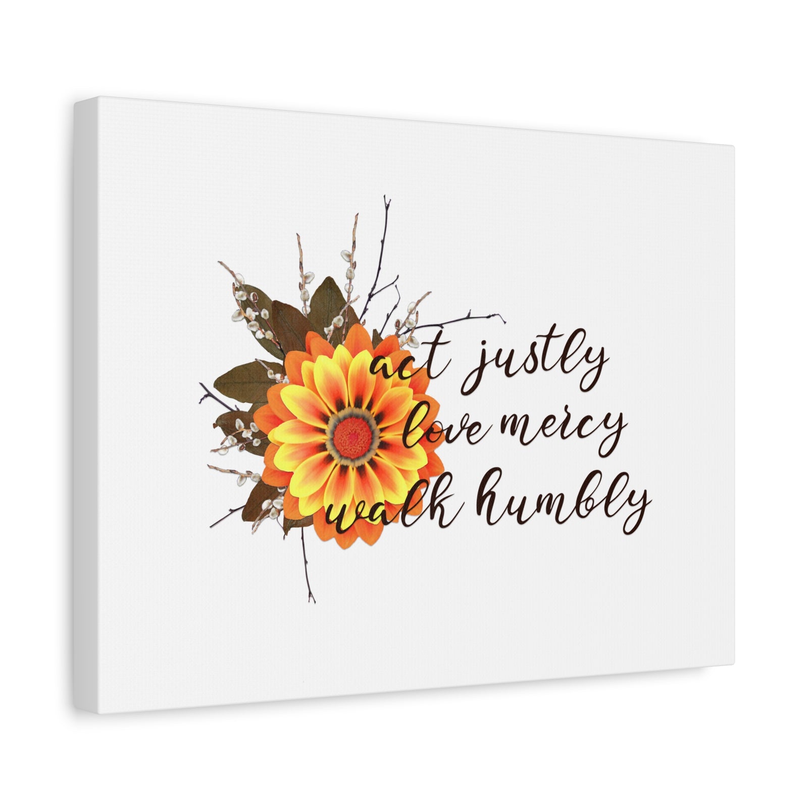 Scripture Walls Micah 6:8 Act Justly Sunflower Bible Verse Canvas Christian Wall Art Ready to Hang Unframed-Express Your Love Gifts