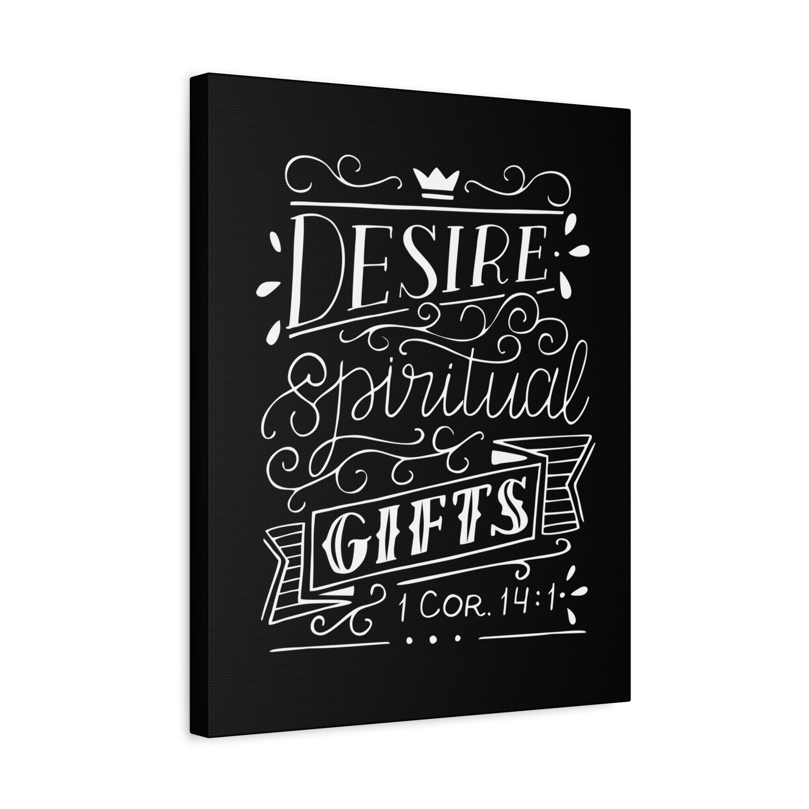 Scripture Canvas Desire Spiritual Gifts 1 Corinthians 14:1 Christian Wall Art Bible Verse Print Ready To Hang-Express Your Love Gifts