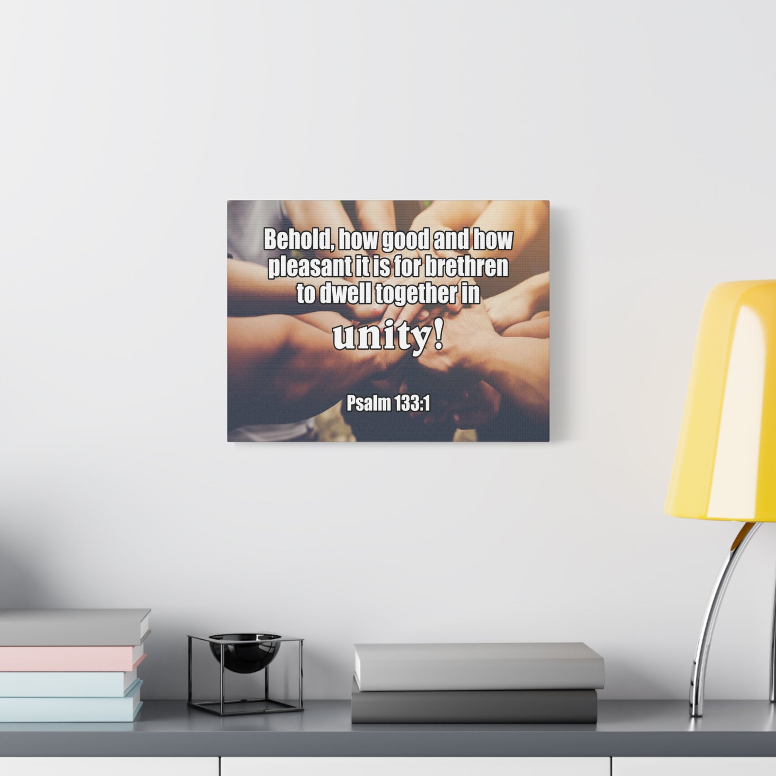 Scripture Canvas Unity Psalm 133:1 Christian Wall Art Bible Verse Print Ready to Hang-Express Your Love Gifts