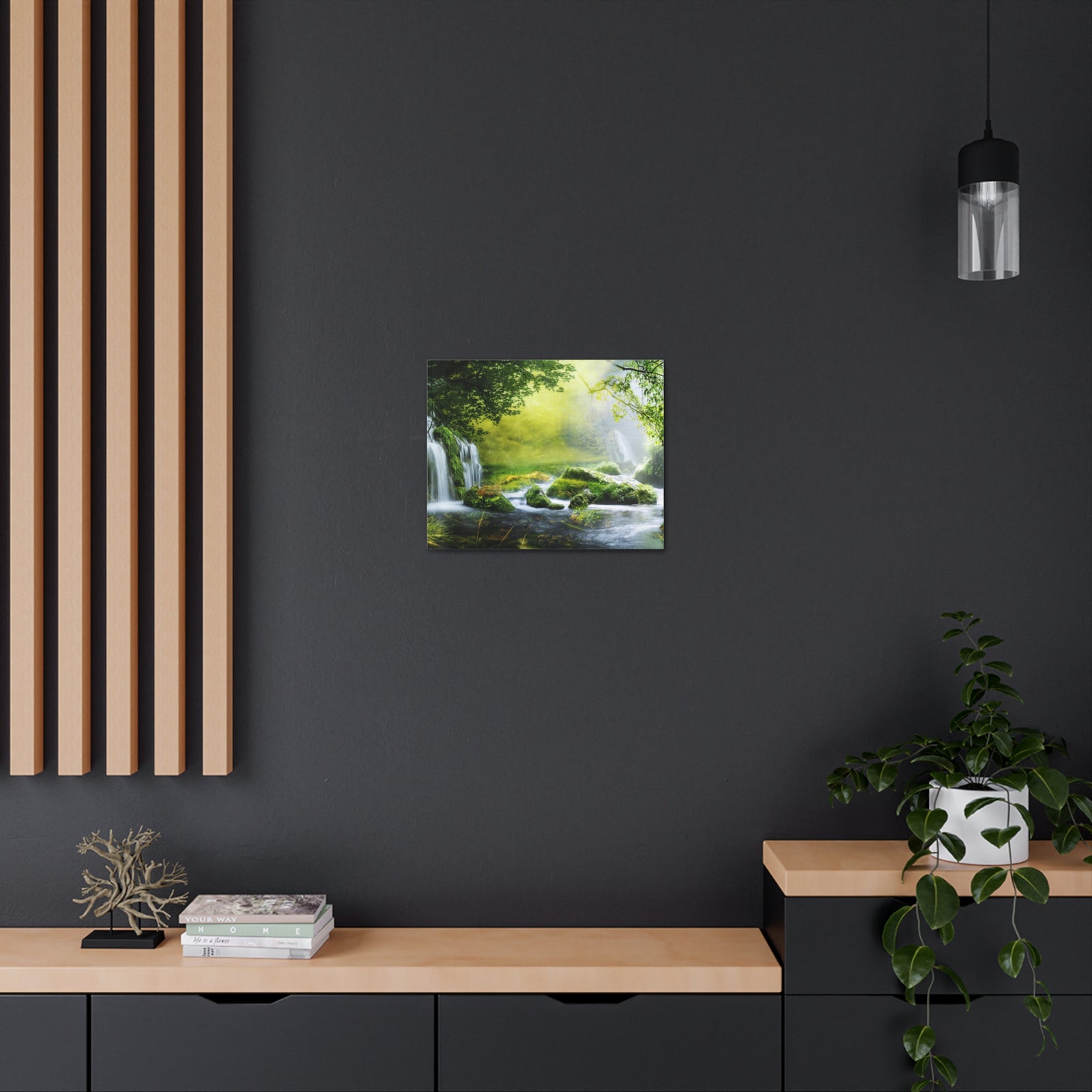 Tropical Forest Falls Nature Wilderness Photography Canvas Wall Art for Home Decor Ready-to-Hang-Express Your Love Gifts