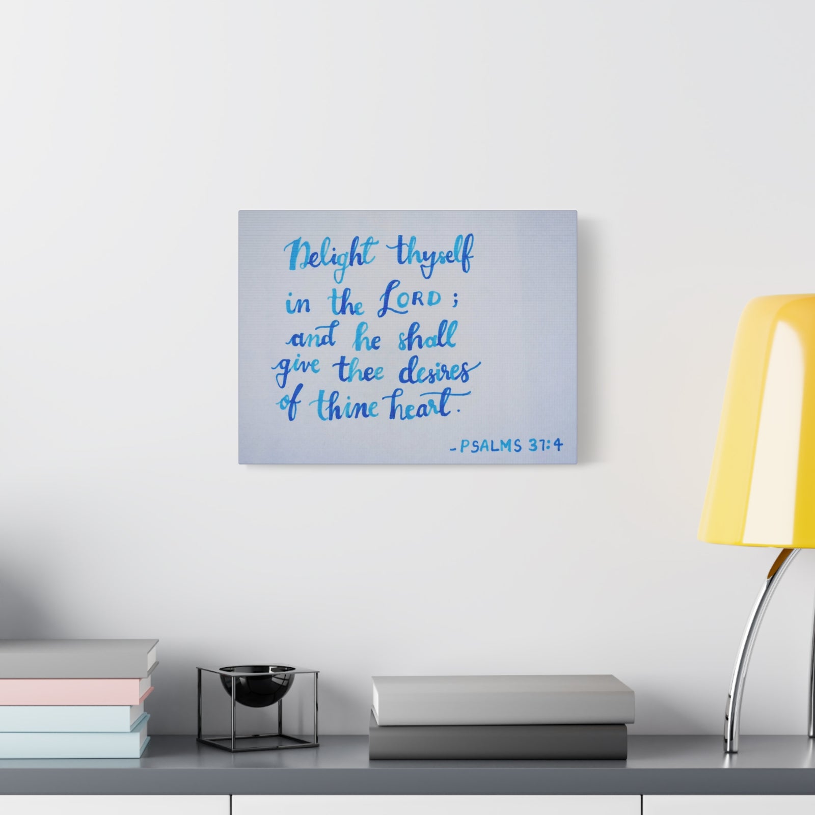 Scripture Canvas Thine Heart Psalms 37:4 Christian Wall Art Bible Verse Print Ready to Hang-Express Your Love Gifts