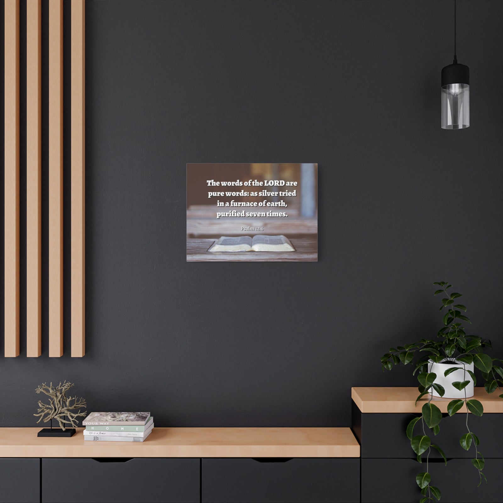 Scripture Canvas Pure Words Psalm 12:6 Christian Wall Art Bible Verse Print Ready to Hang-Express Your Love Gifts