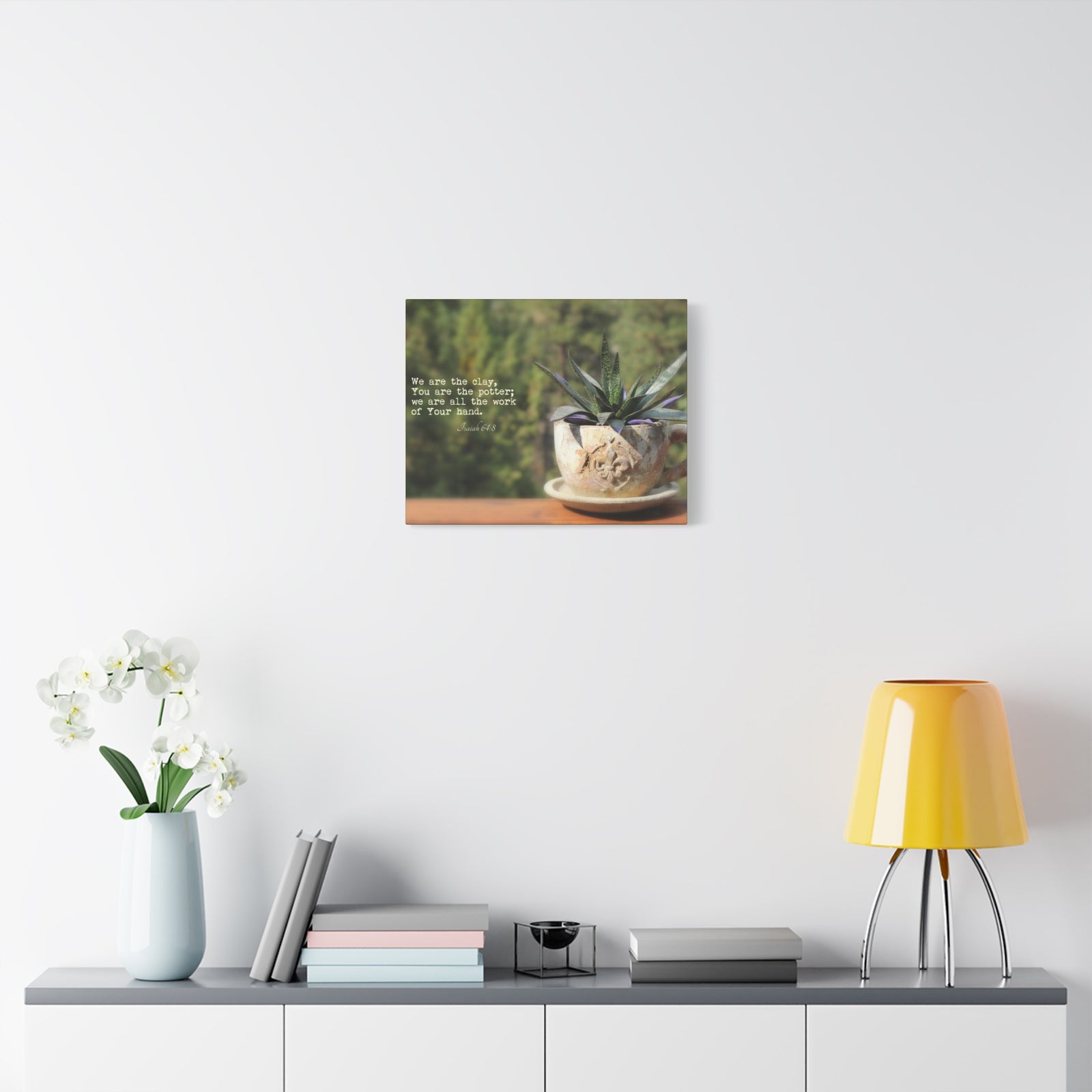 Scripture Canvas We Are The Clay Isaiah 64:8 Christian Wall Art Bible Verse Print Ready to Hang-Express Your Love Gifts