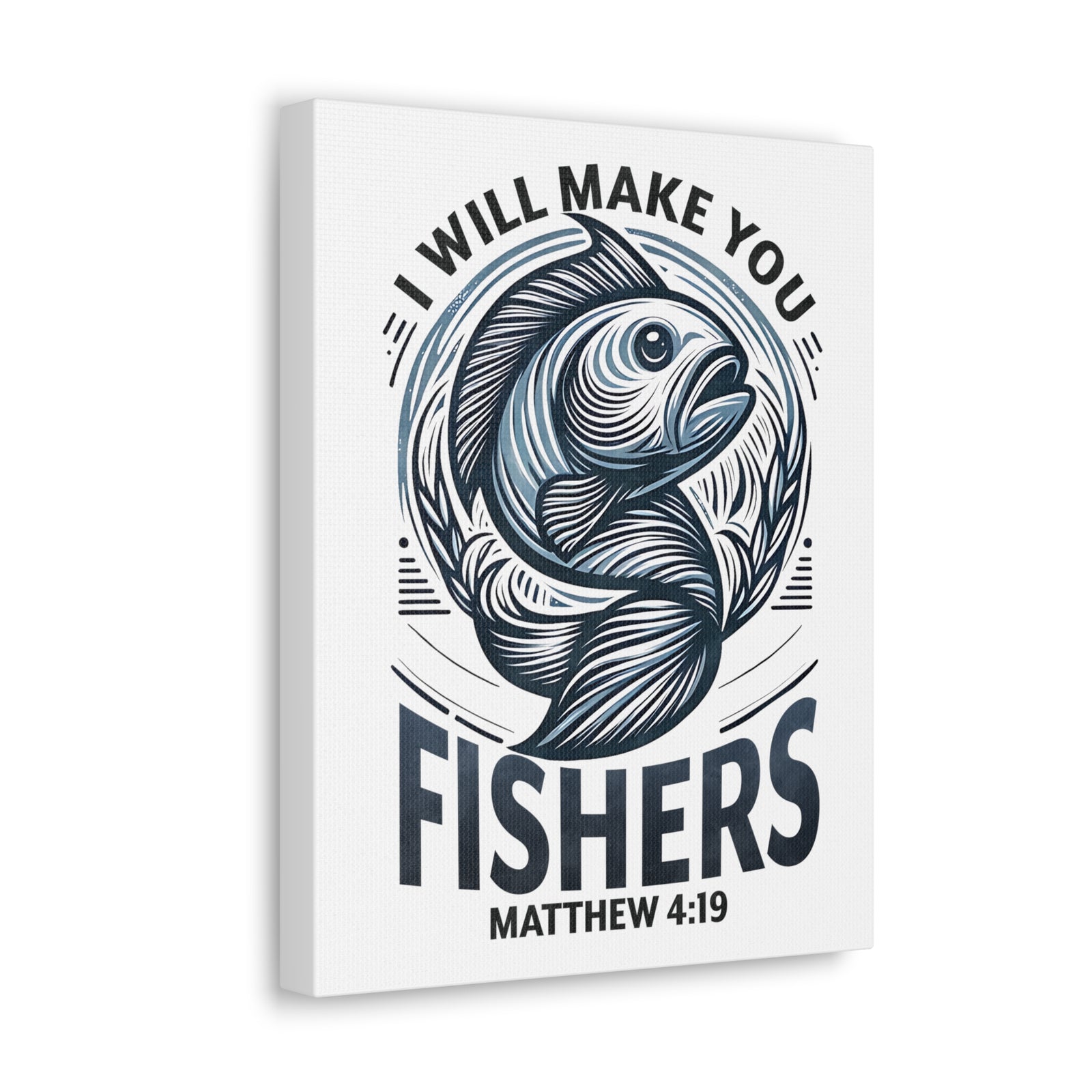 Scripture Walls Matthew 4:19 I Will Make You Fishers Bible Verse Canvas Christian Wall Art Ready to Hang Unframed-Express Your Love Gifts