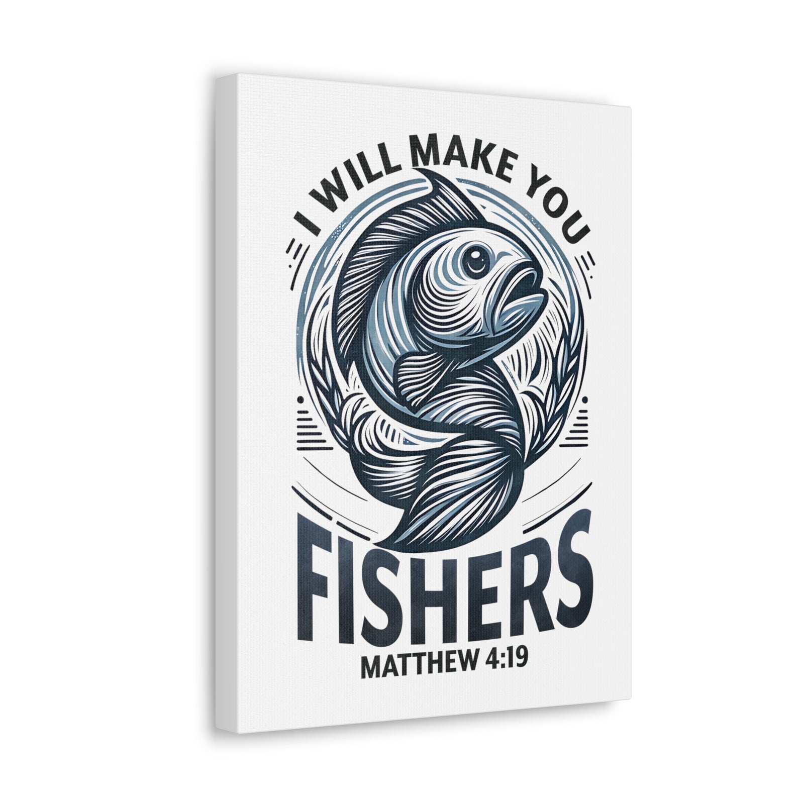 Scripture Walls Matthew 4:19 I Will Make You Fishers Bible Verse Canvas Christian Wall Art Ready to Hang Unframed-Express Your Love Gifts