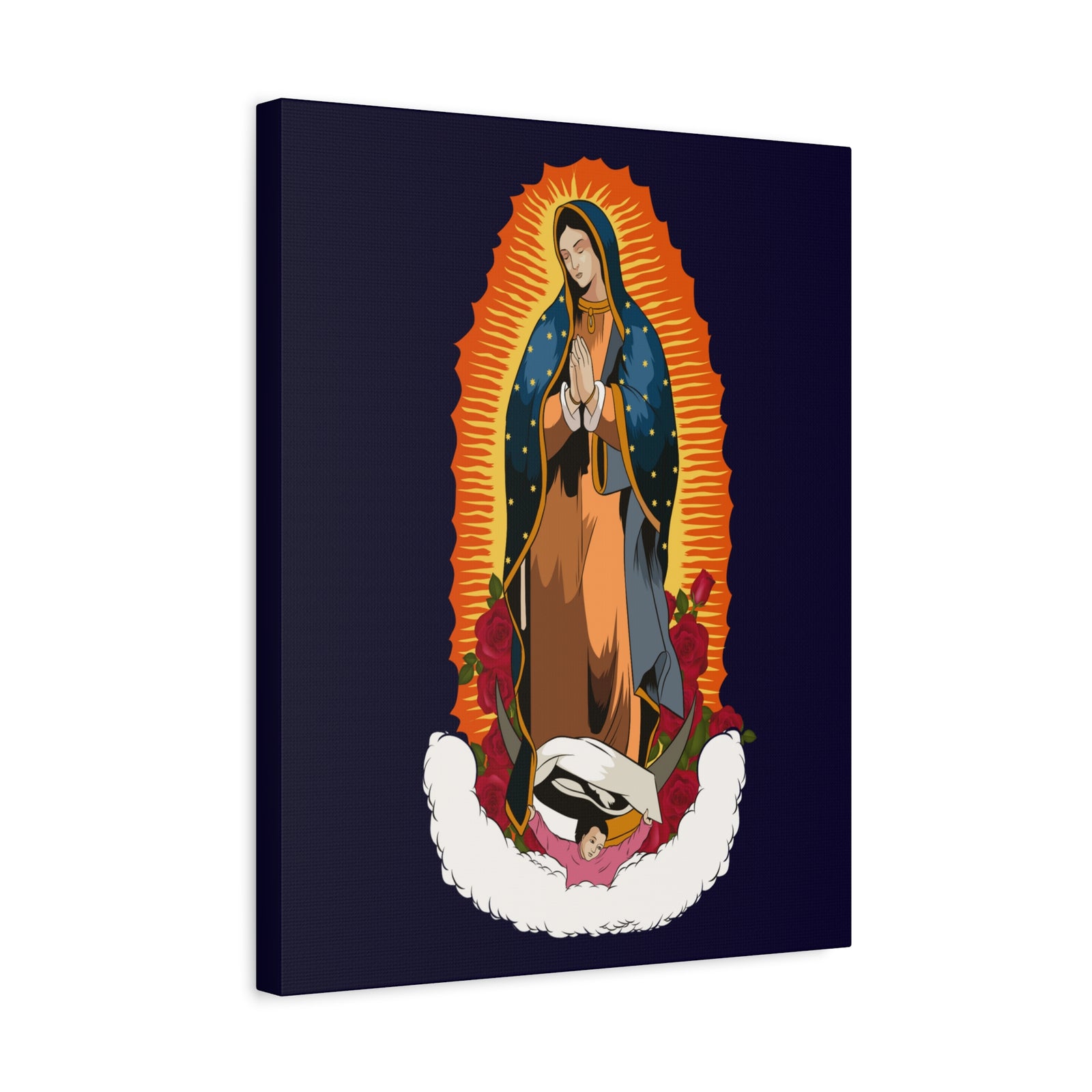 Our Lady of Guadalupe (Spanish: Nuestra Señora de Guadalupe ) Printed On Ready To Hang Stretched Canvas Wall Art-Express Your Love Gifts
