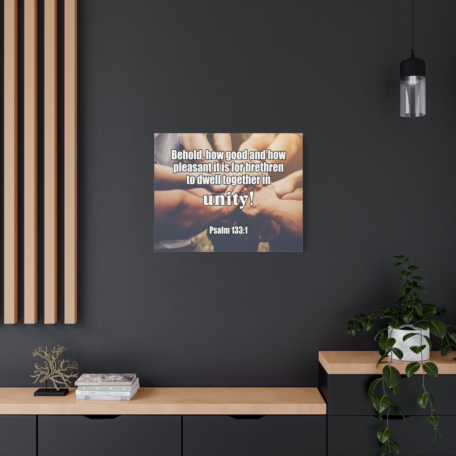 Scripture Canvas Unity Psalm 133:1 Christian Wall Art Bible Verse Print Ready to Hang-Express Your Love Gifts