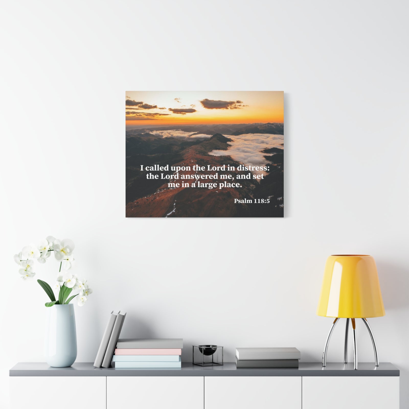 Bible Verse Canvas Called on the Lord Psalm 118:5 Wall Art Christian Home Decor-Express Your Love Gifts